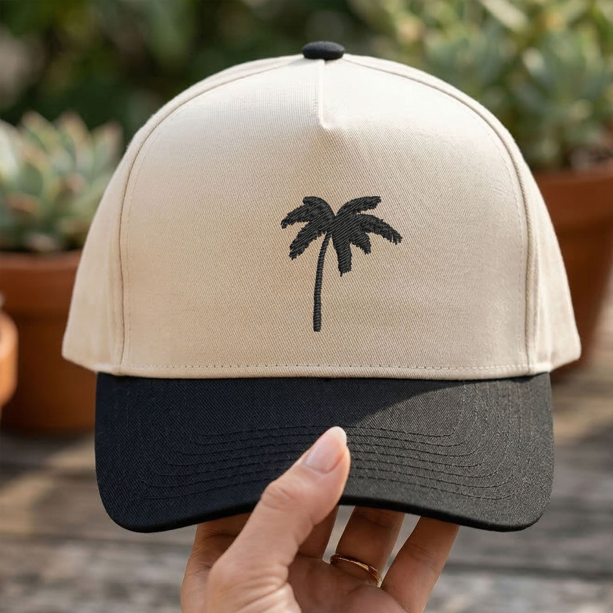 Custom Embroidered Palm Tree Snapback Hat