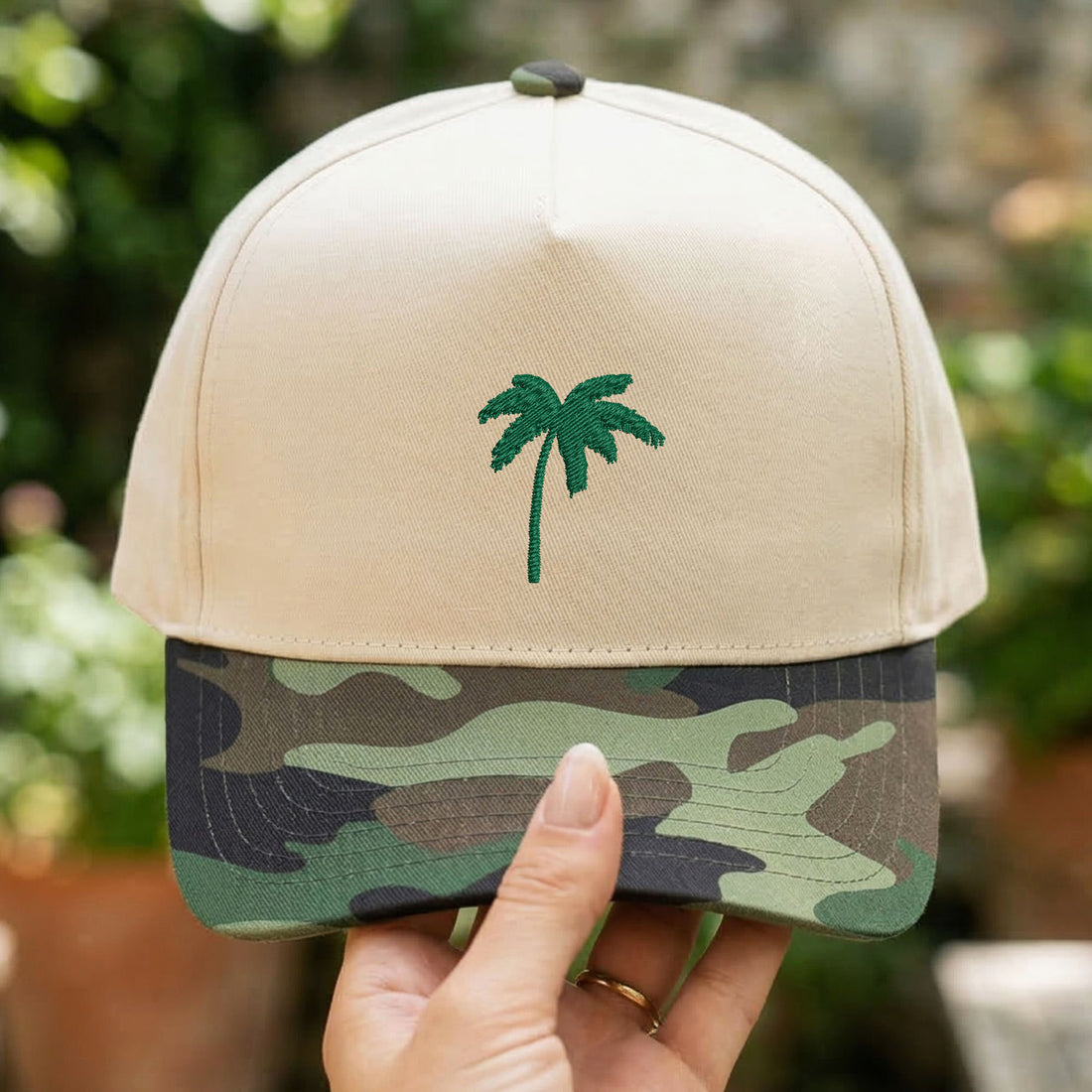 Custom Embroidered Palm Tree Snapback Hat