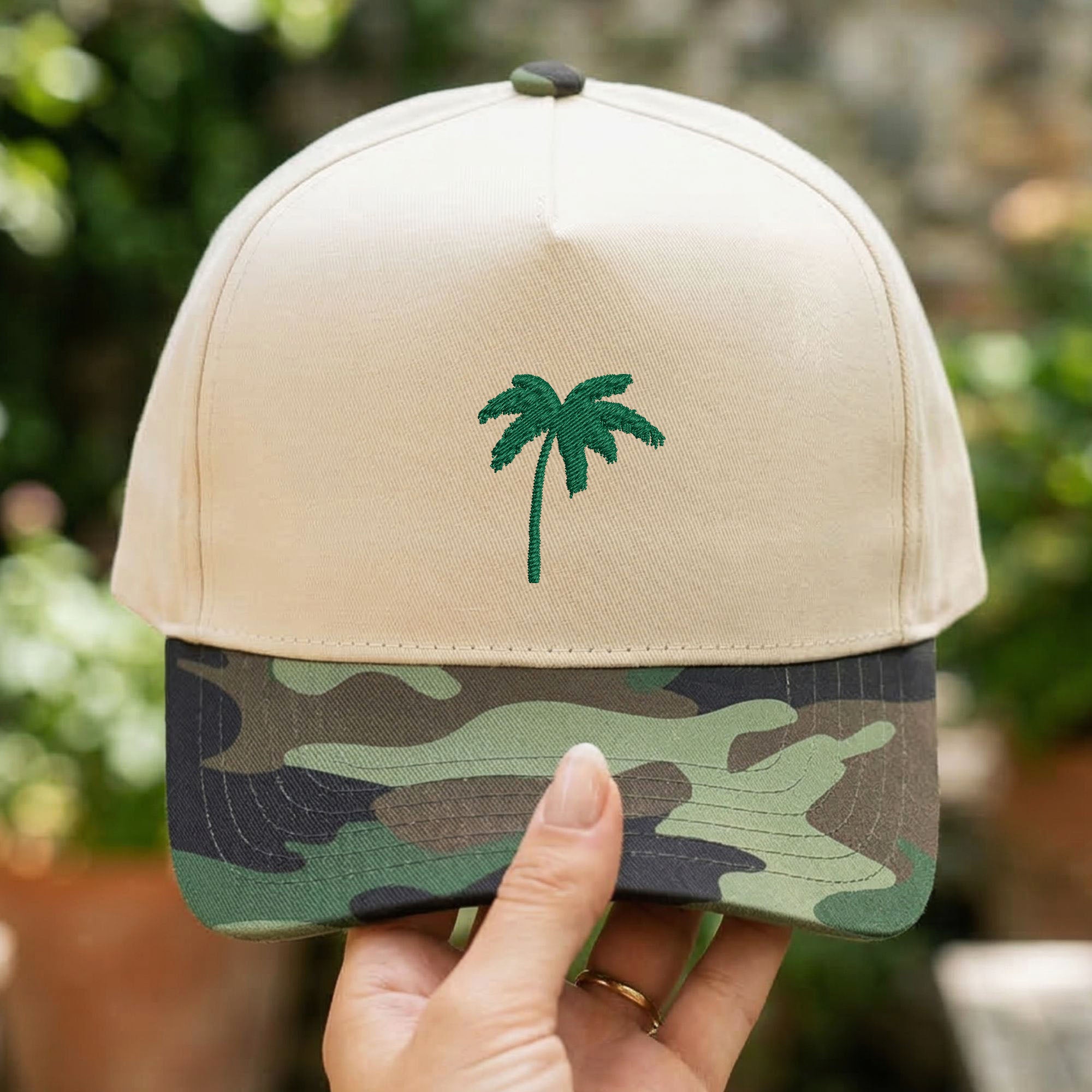 Custom Embroidered Palm Tree Snapback Hat