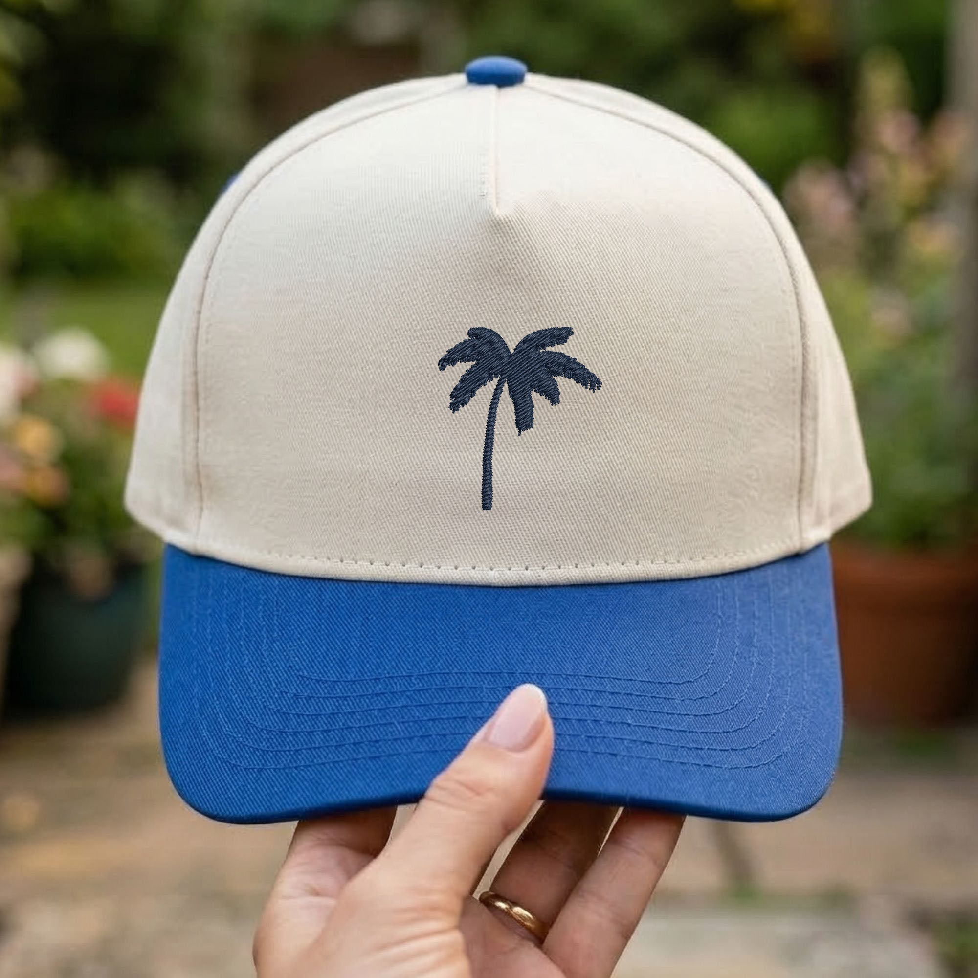 Custom Embroidered Palm Tree Snapback Hat
