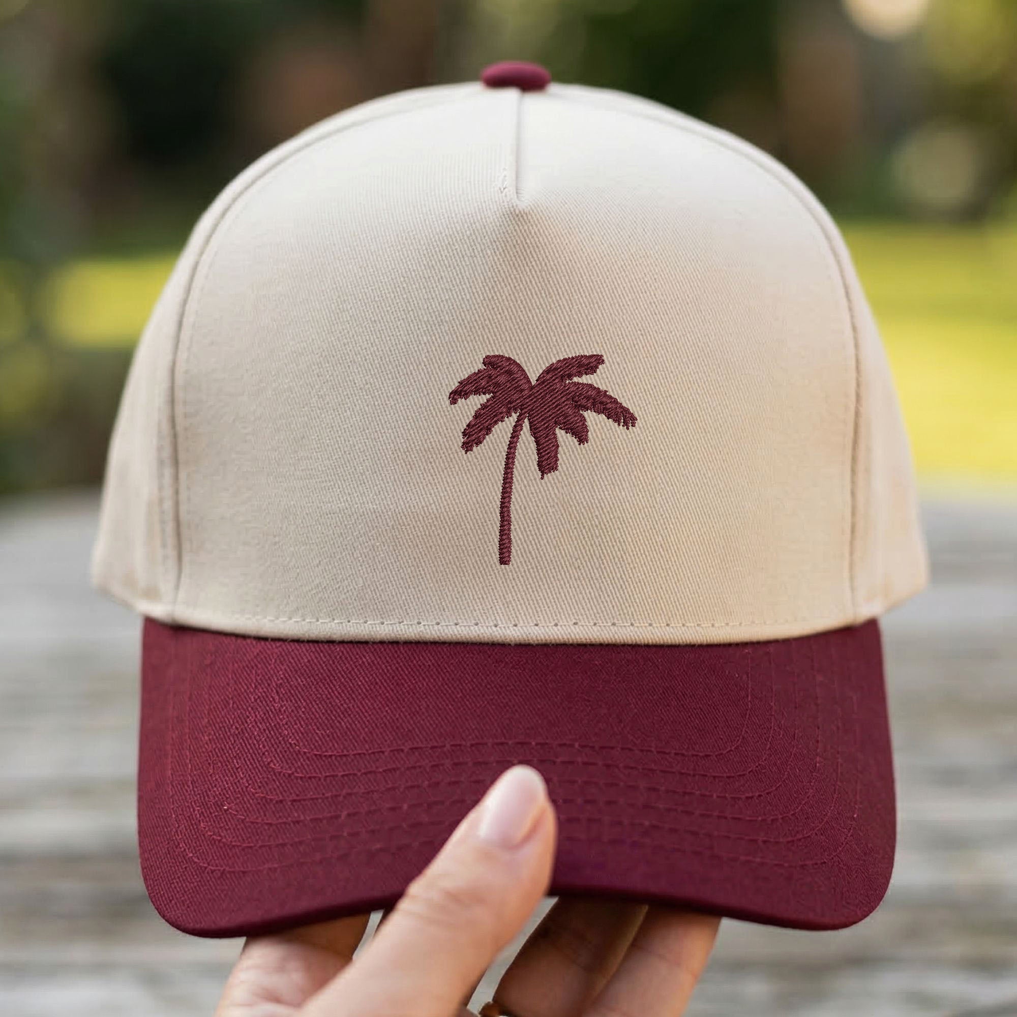 Custom Embroidered Palm Tree Snapback Hat