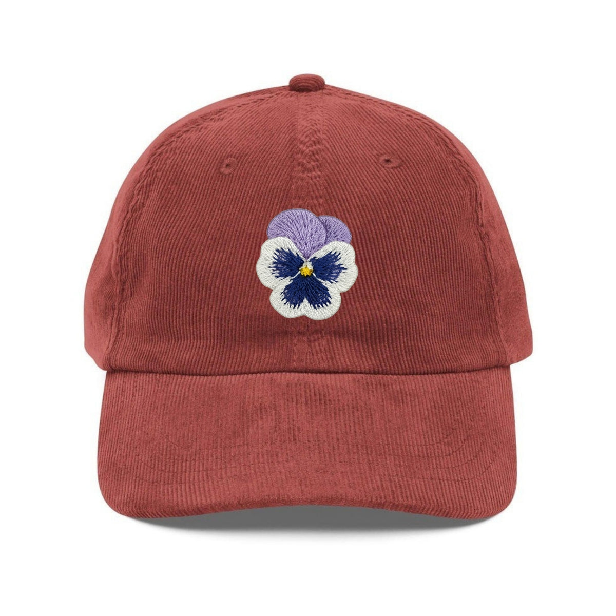 Custom Embroidered Pansy Flower Hat