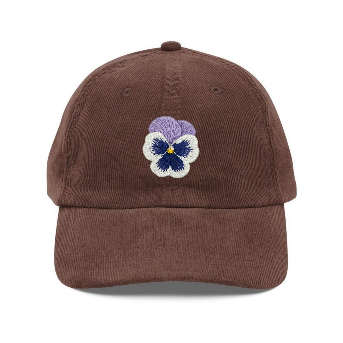 Custom Embroidered Pansy Flower Hat