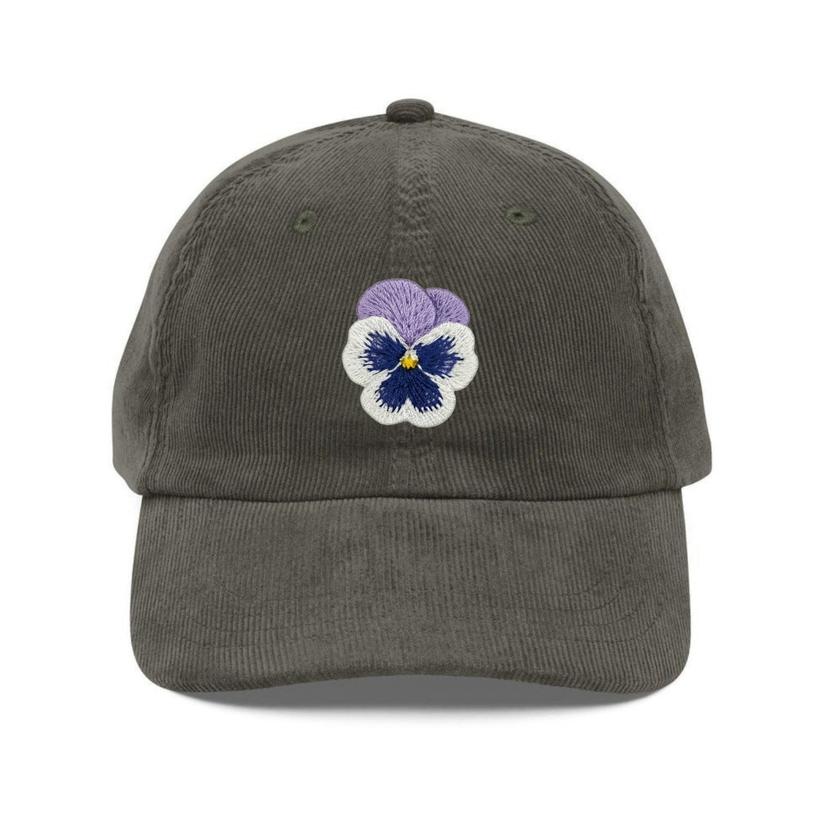 Custom Embroidered Pansy Flower Hat