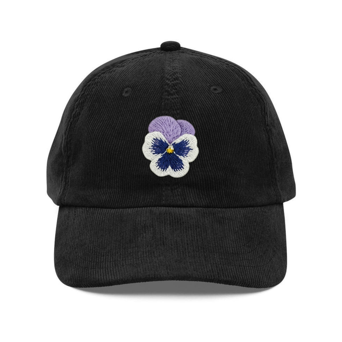 Custom Embroidered Pansy Flower Hat