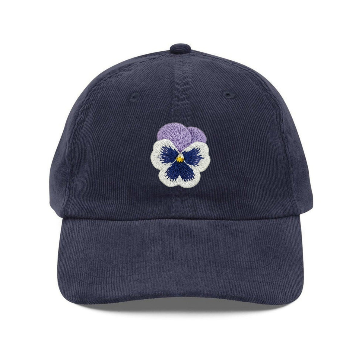 Custom Embroidered Pansy Flower Hat