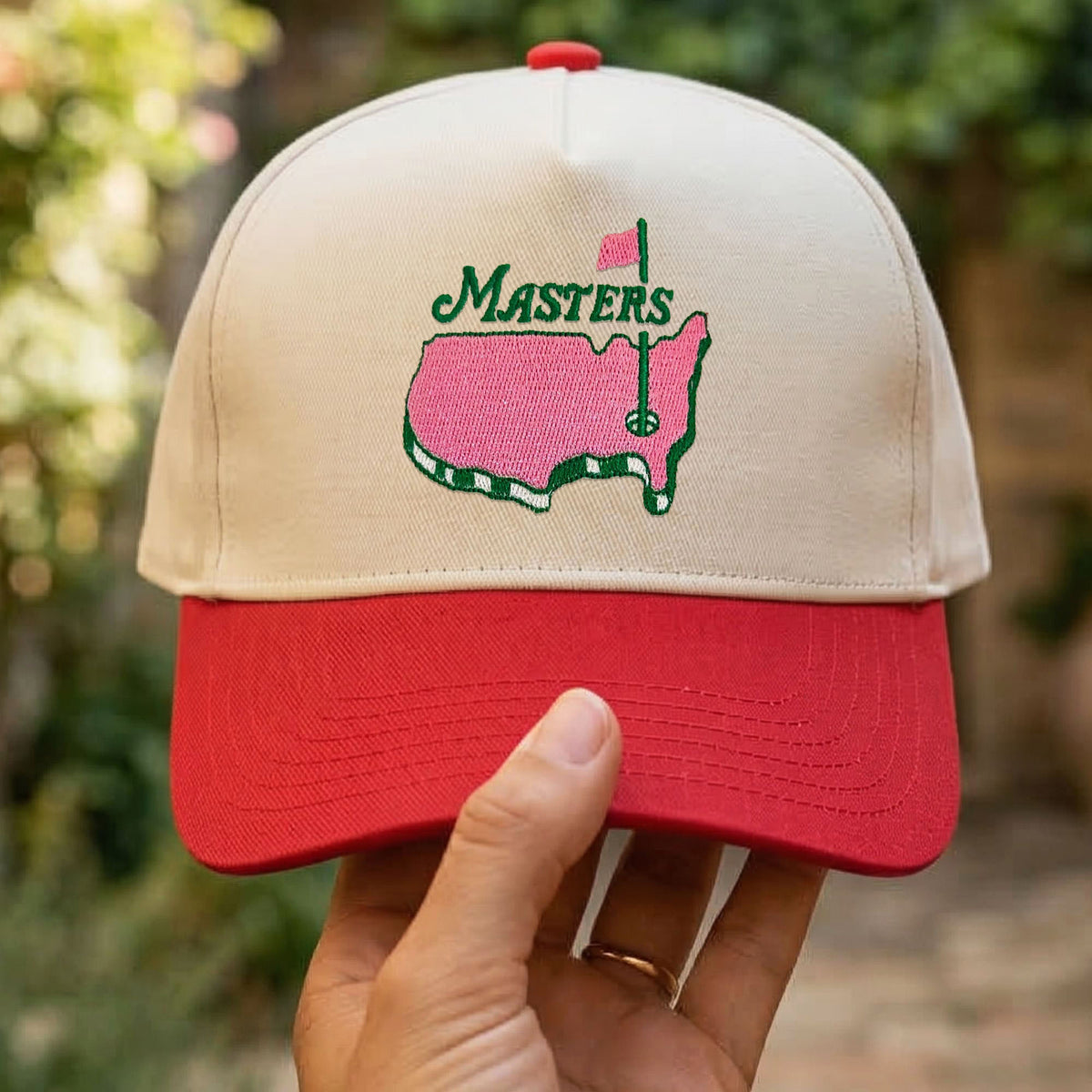 Custom Embroidered Pink Masters Golf Inspired Snapback Hat