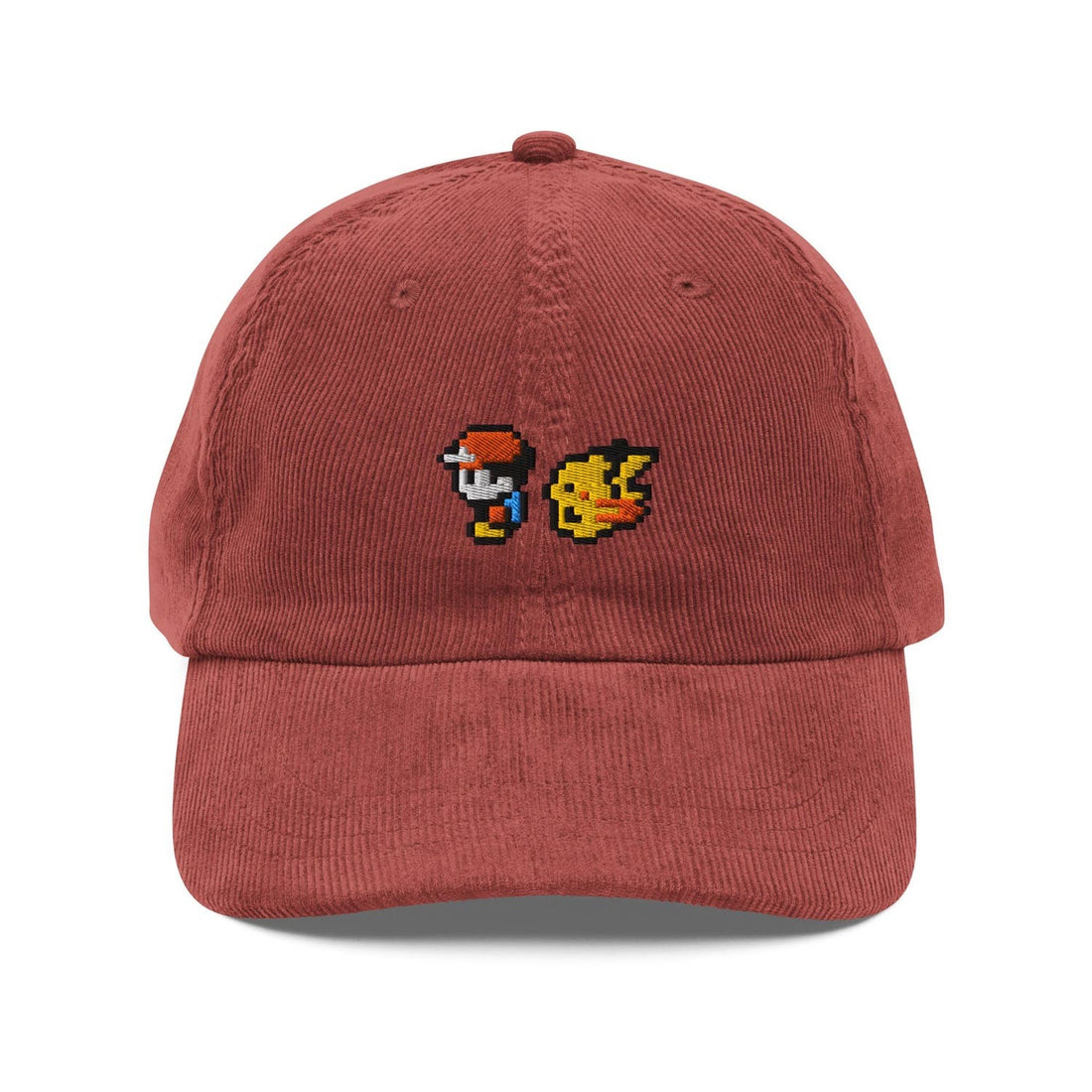 Custom Embroidered Pixelated Pikachu & Ash Hat
