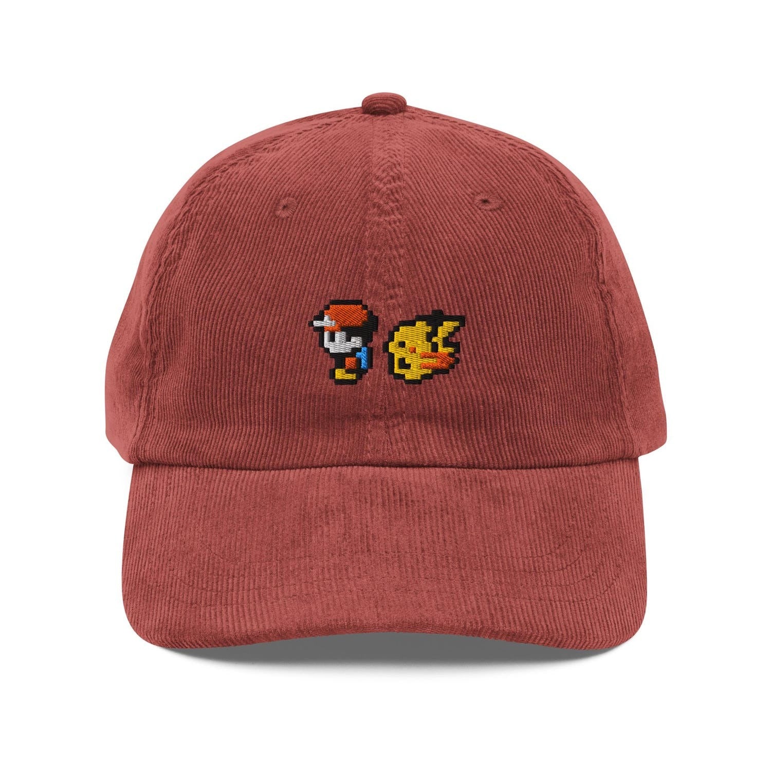 Custom Embroidered Pixelated Pikachu & Ash Hat