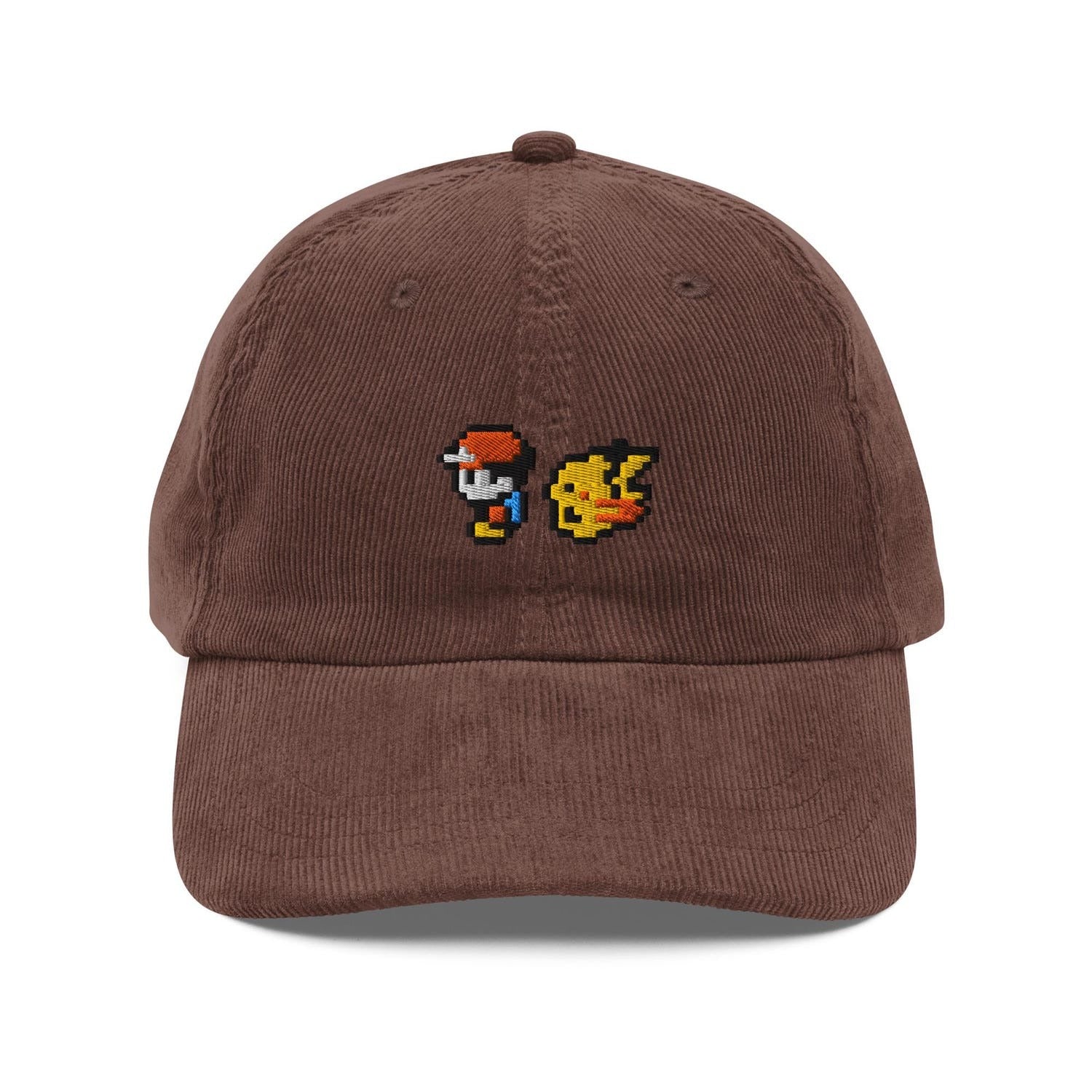 Custom Embroidered Pixelated Pikachu & Ash Hat