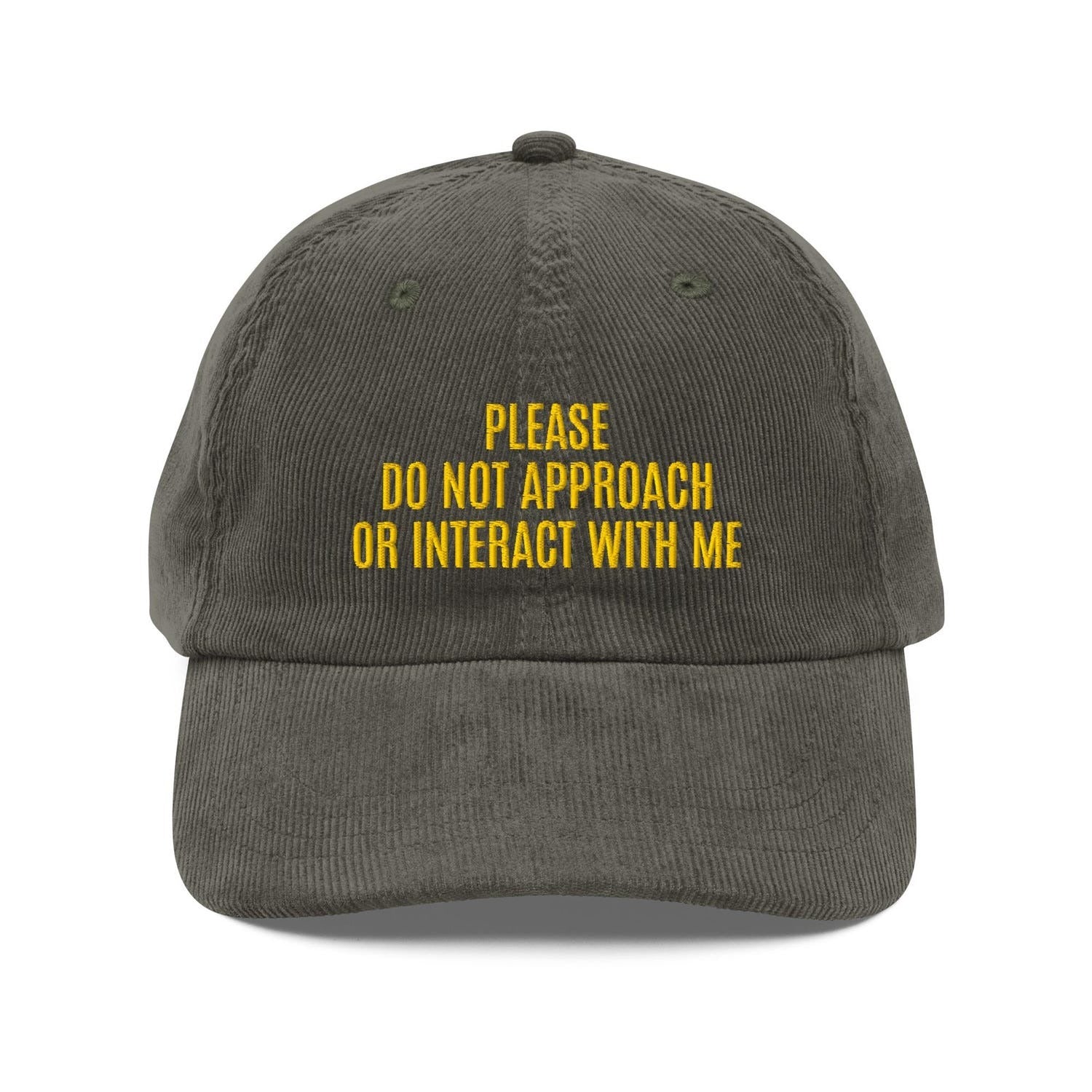 Custom Embroidered Please Do NOT Approach or Interact with Me Hat