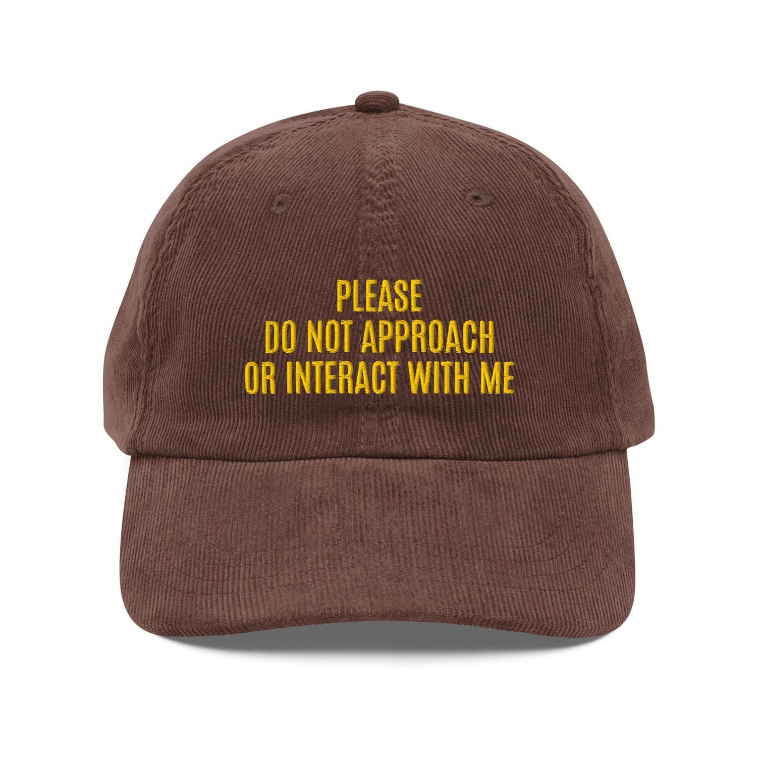 Custom Embroidered Please Do NOT Approach or Interact with Me Hat