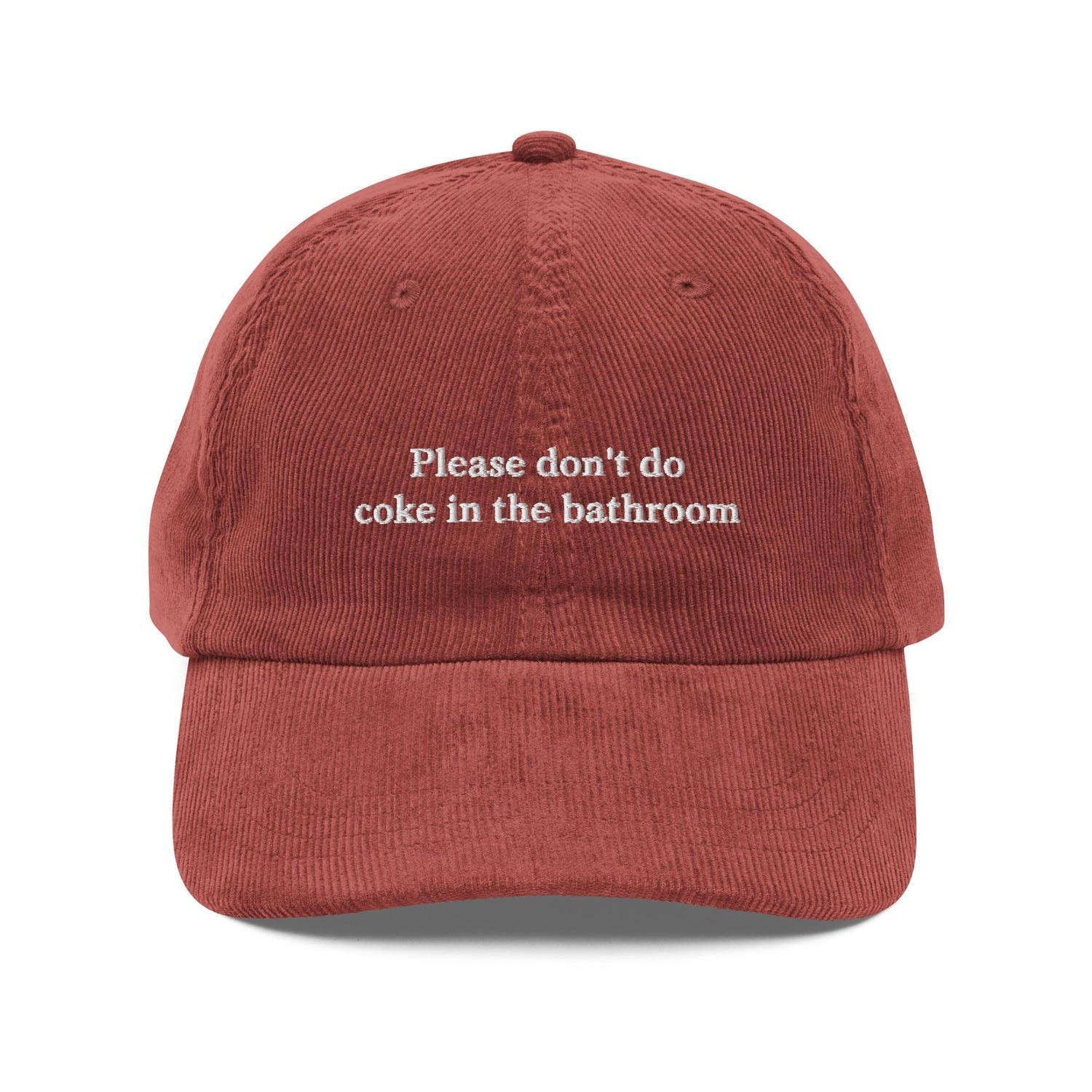 Custom Embroidered Please Don't Do Coke in the Bathroom Hat