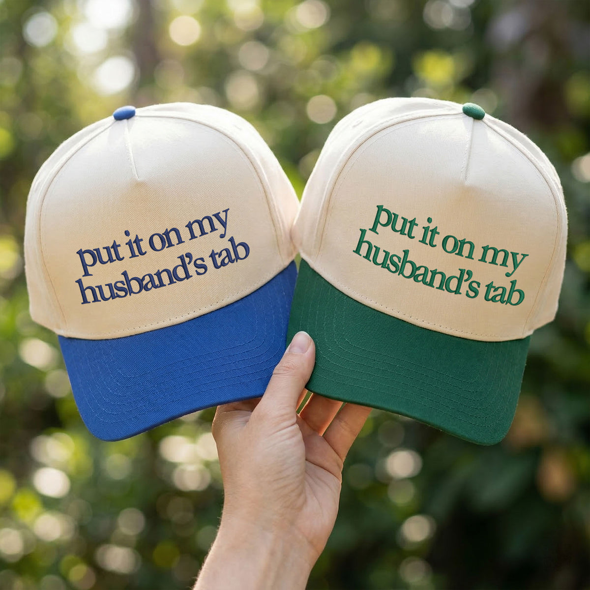 Custom Embroidered Put It On My Husband’s Tab Snapback Hat