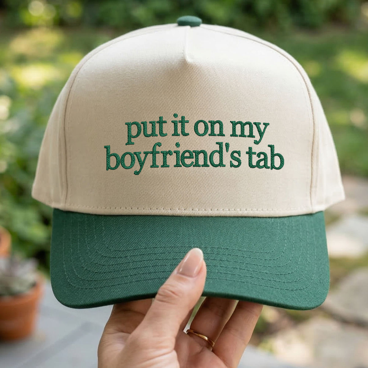 Custom Embroidered Put It On My Boyfriend’s Tab Snapback Hat