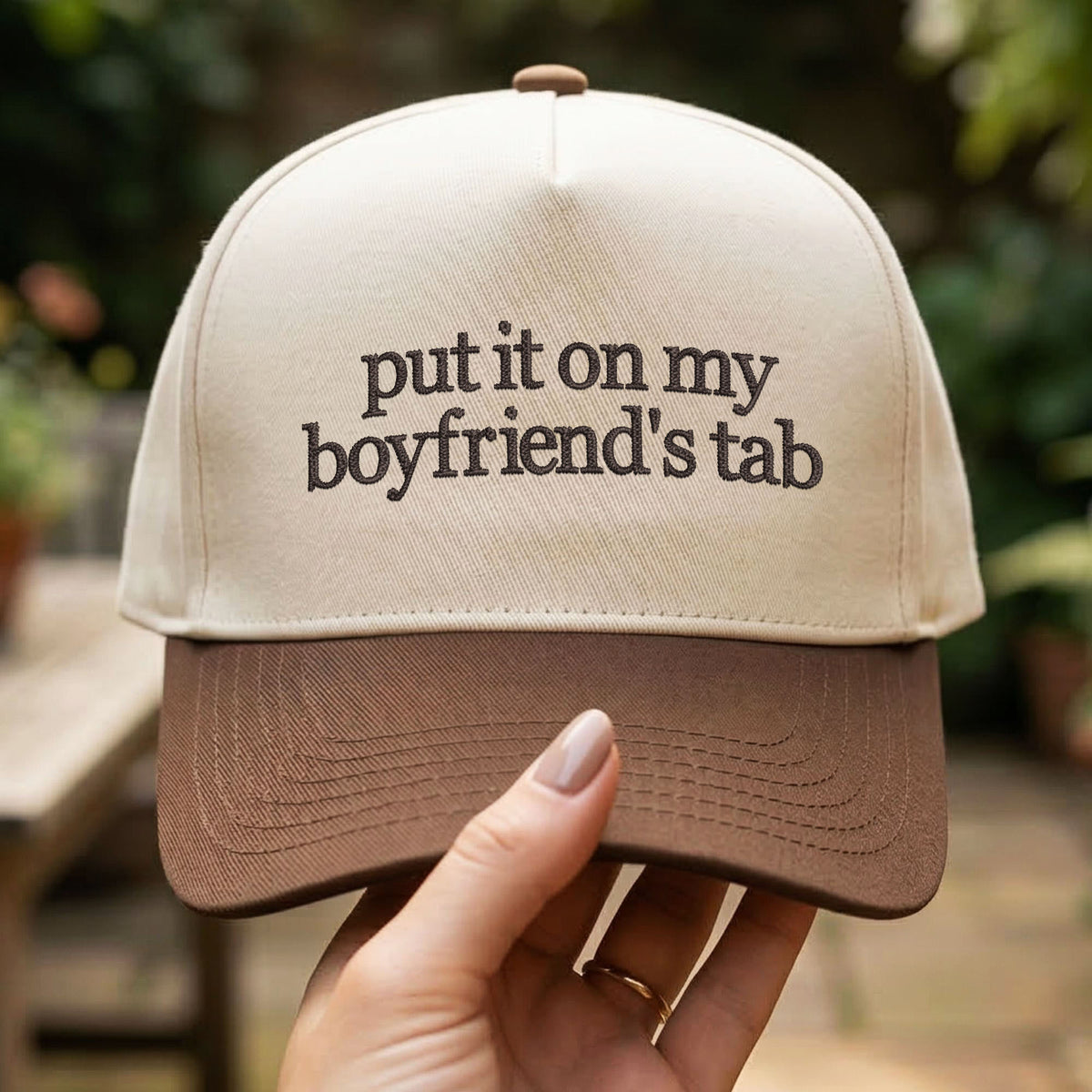 Custom Embroidered Put It On My Boyfriend’s Tab Snapback Hat