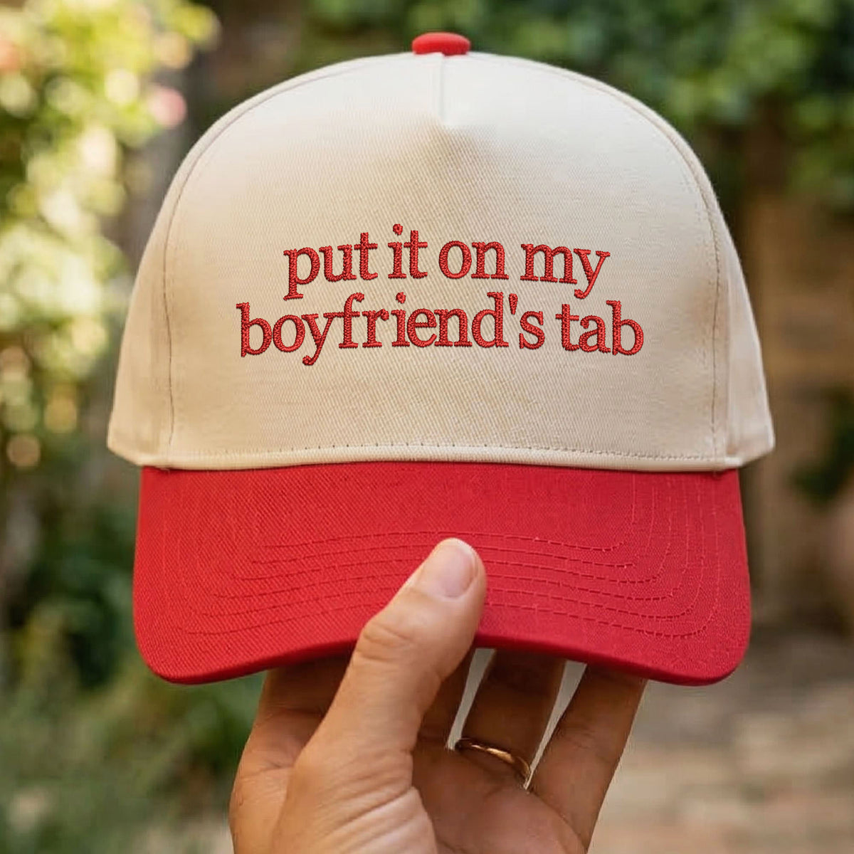 Custom Embroidered Put It On My Boyfriend’s Tab Snapback Hat