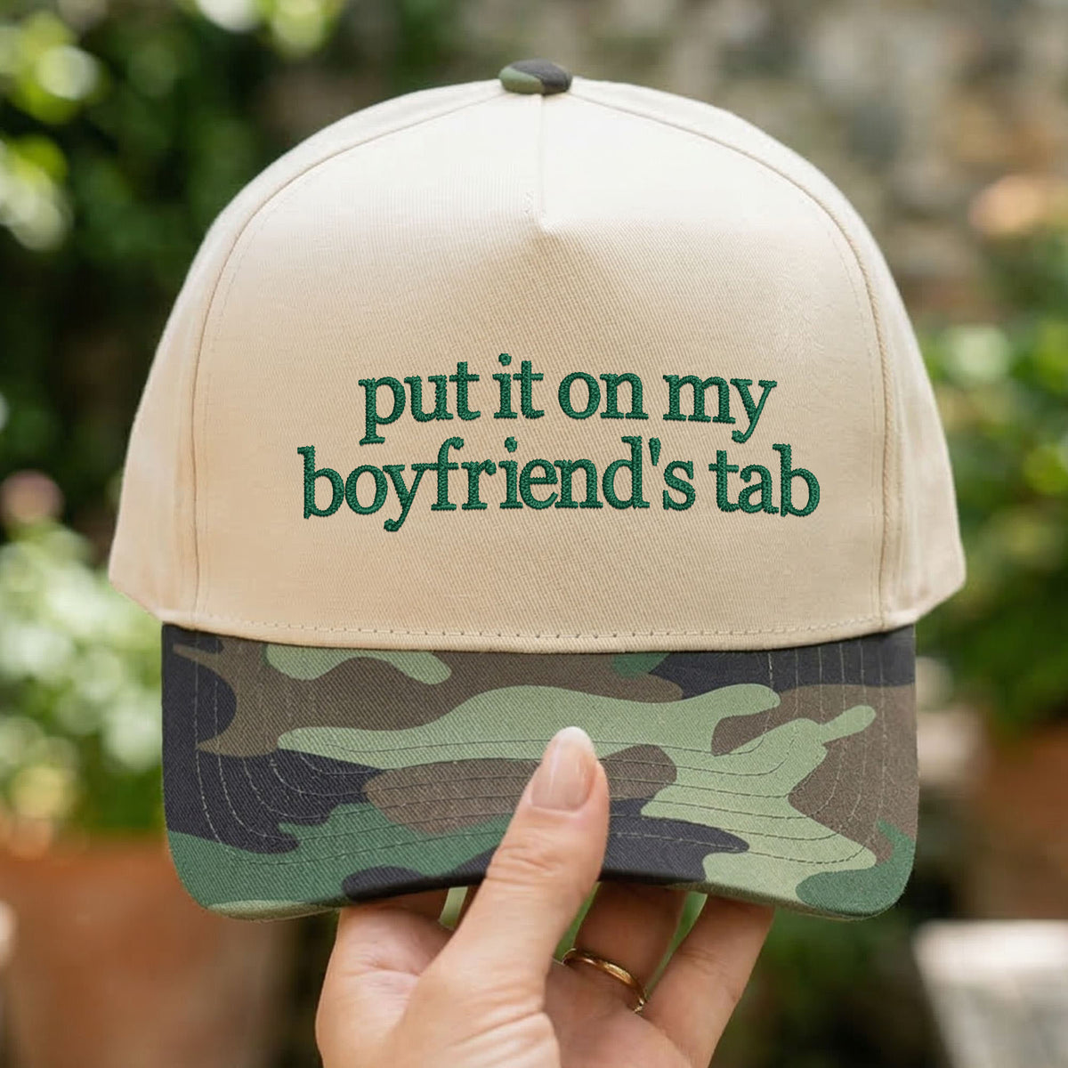 Custom Embroidered Put It On My Boyfriend’s Tab Snapback Hat