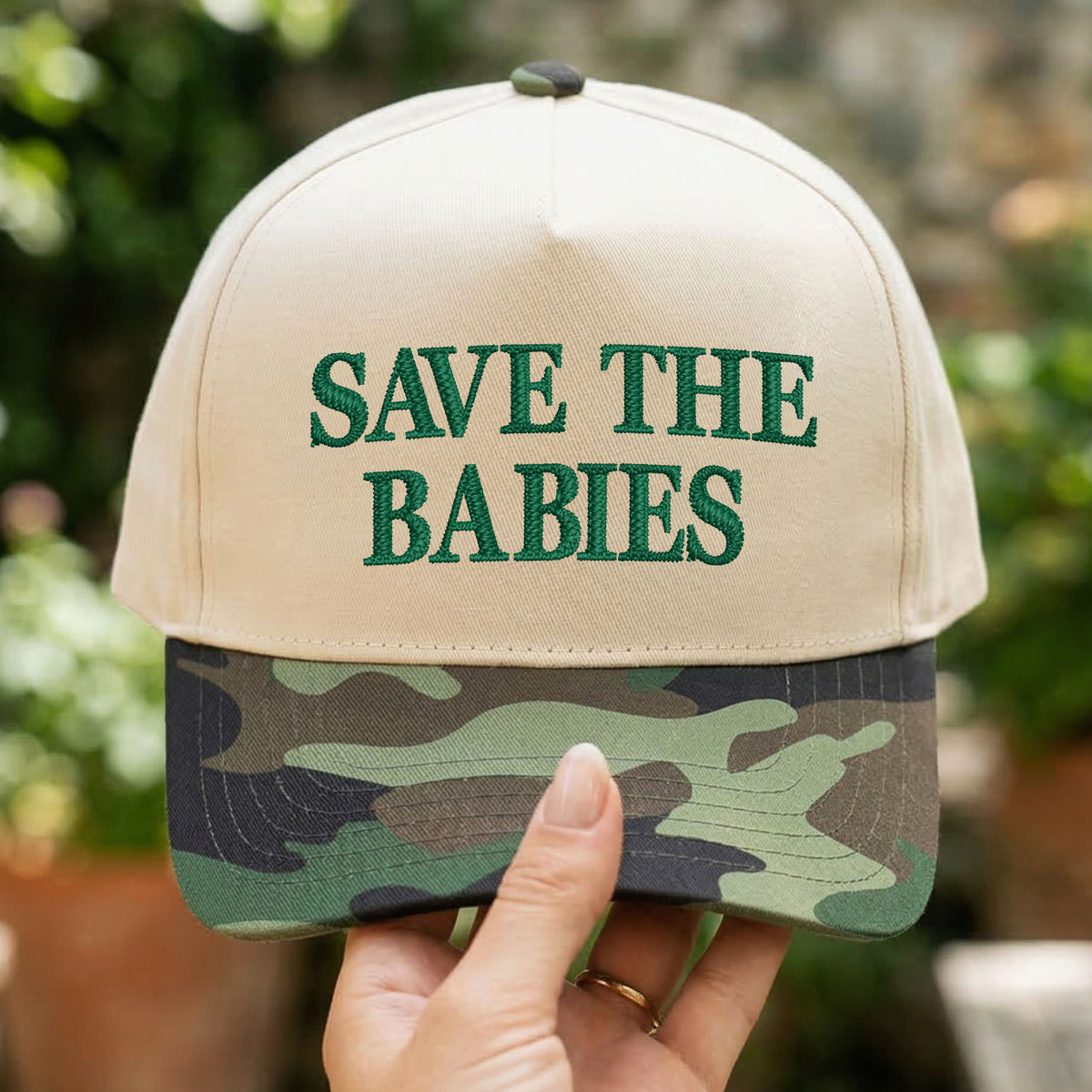 Custom Embroidered Save the Babies Snapback Hat