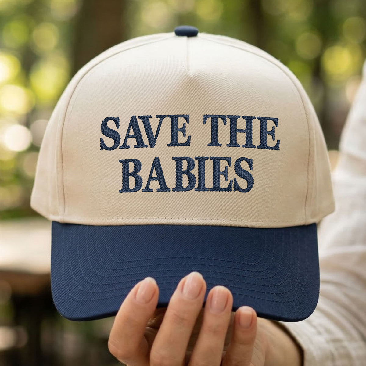Custom Embroidered Save the Babies Snapback Hat