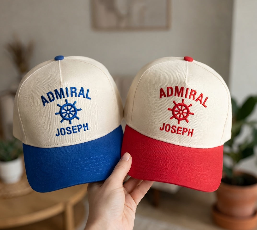 Custom Embroidered Snapback Hat – Captain Nautical Personalized Cap
