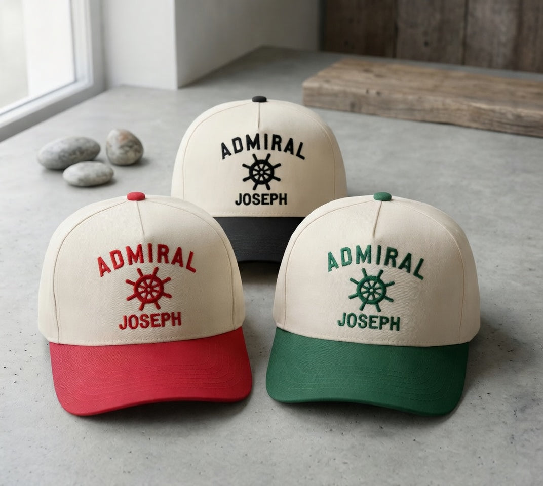 Custom Embroidered Snapback Hat – Captain Nautical Personalized Cap