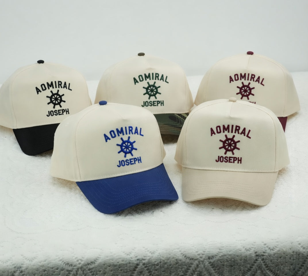 Custom Embroidered Snapback Hat – Captain Nautical Personalized Cap