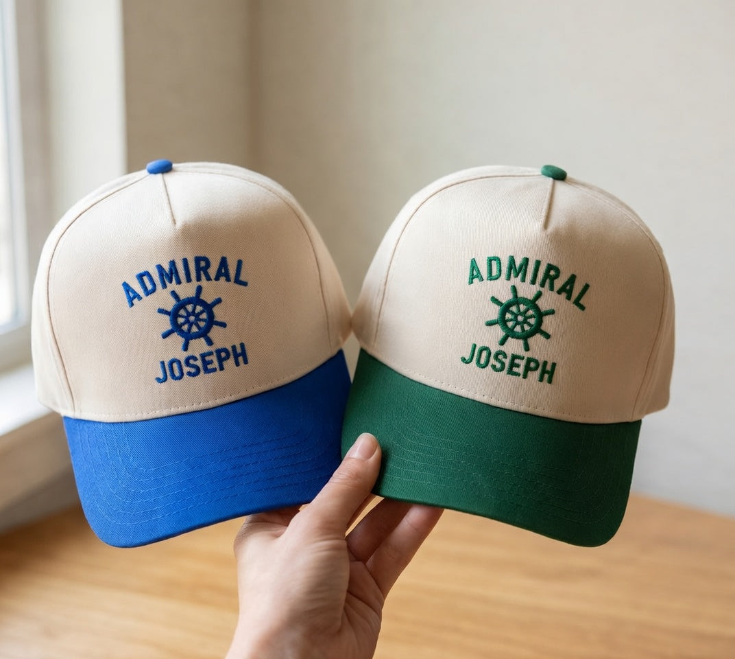 Custom Embroidered Snapback Hat – Captain Nautical Personalized Cap