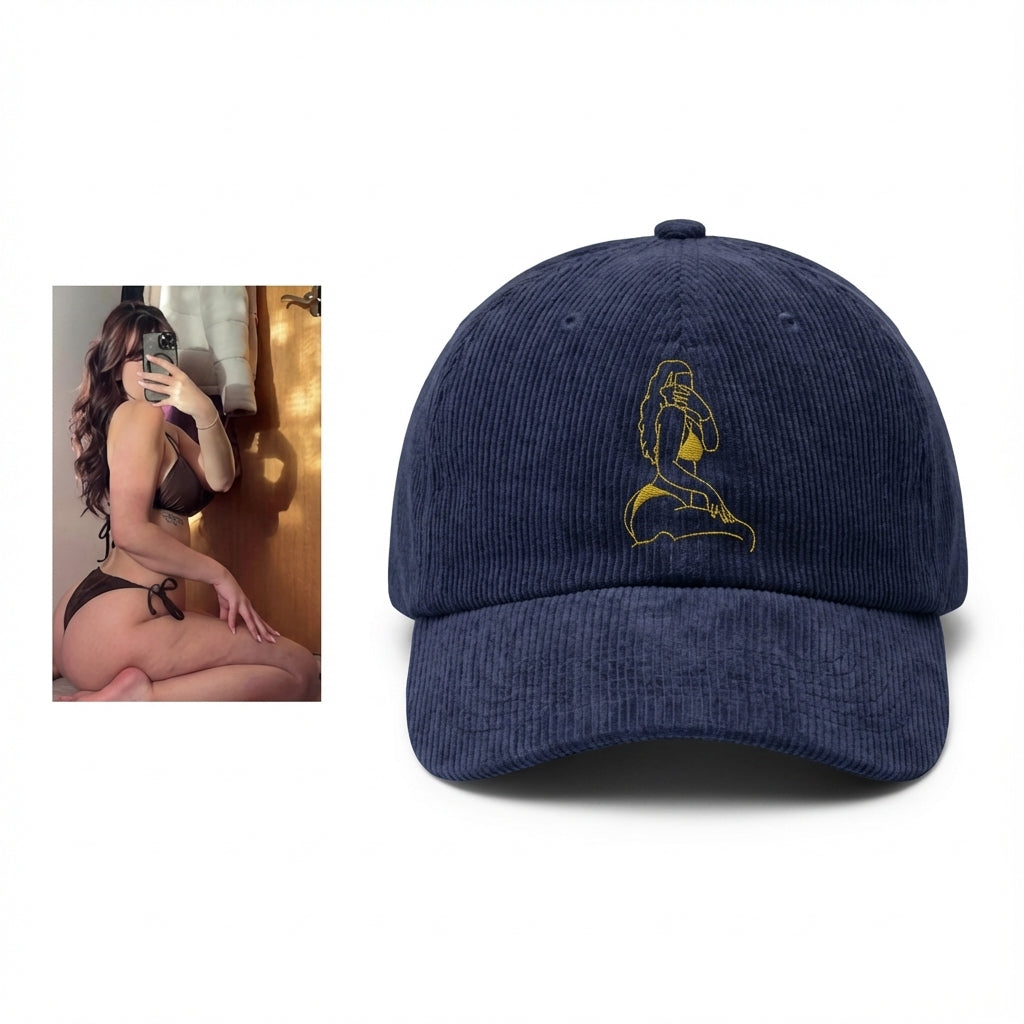 Custom Embroidered Spicy Portrait Hat – Personalized Photo Hat, Valentine Gift for Boyfriend