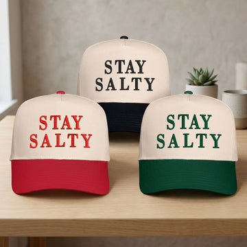 Custom Embroidered Stay Salty Snapback Hat - Personalized  Anti Ice Snapback Hat