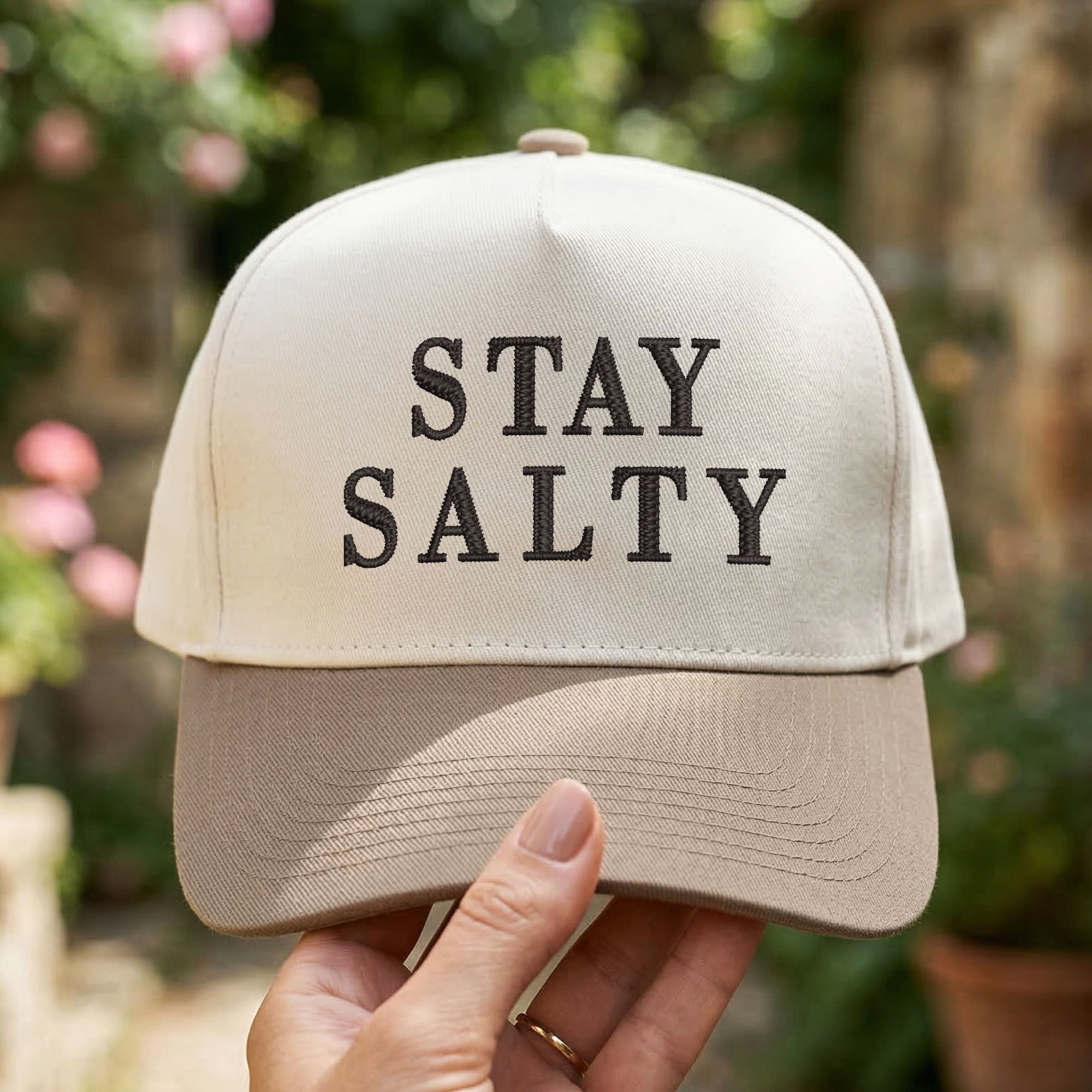 Custom Embroidered Stay Salty Snapback Hat - Personalized  Anti Ice Snapback Hat