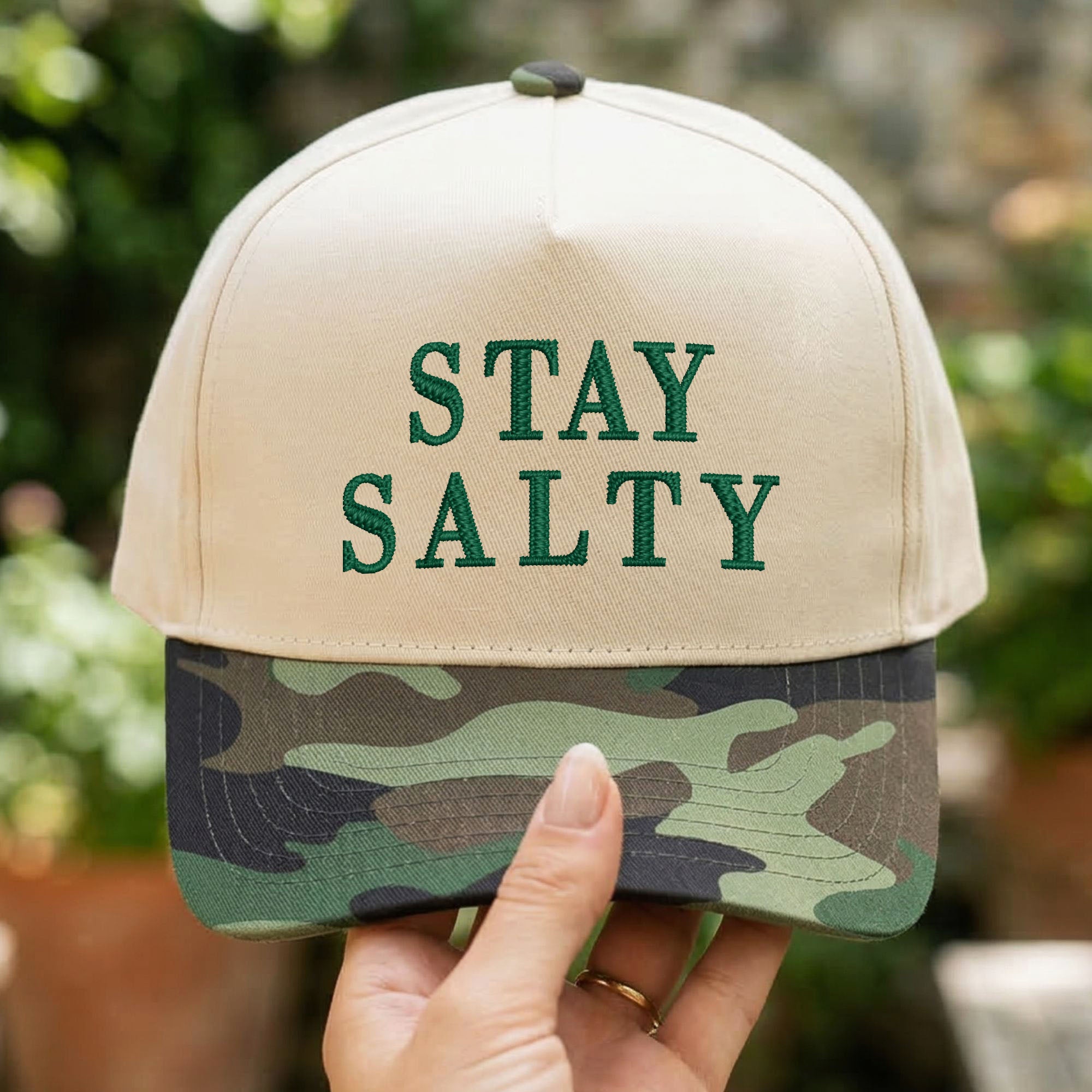 Custom Embroidered Stay Salty Snapback Hat - Personalized  Anti Ice Snapback Hat
