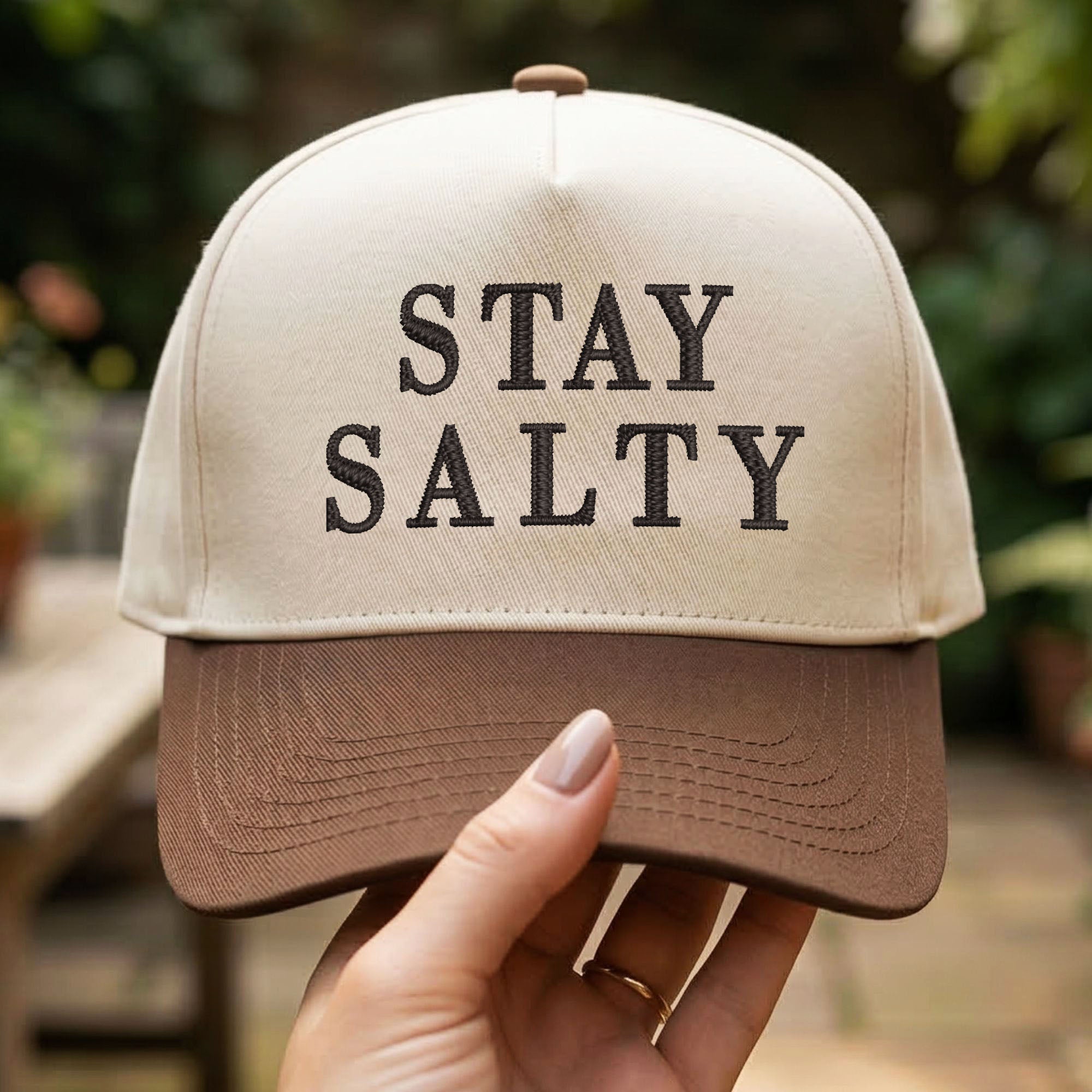 Custom Embroidered Stay Salty Snapback Hat - Personalized  Anti Ice Snapback Hat