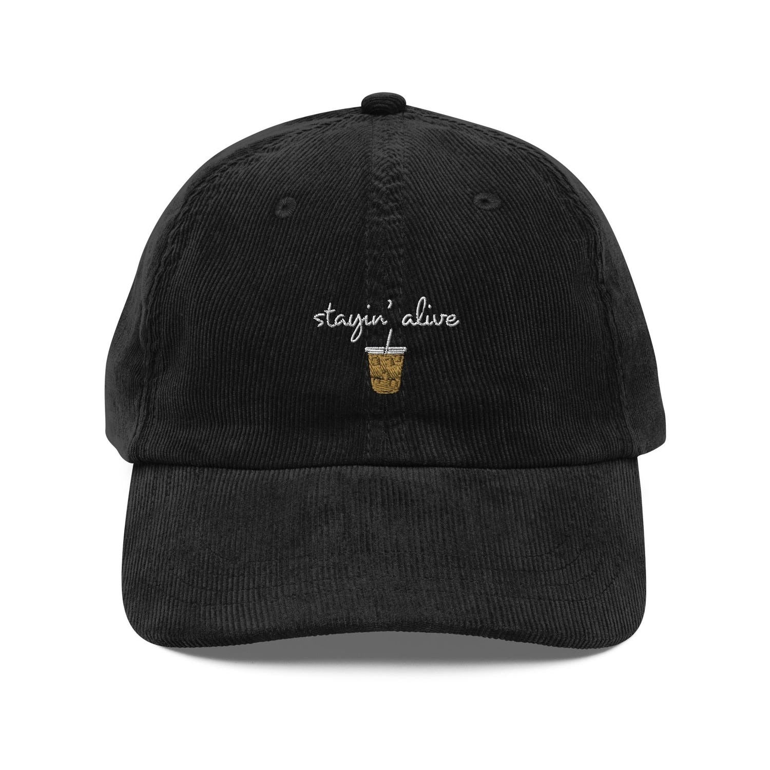 Custom Embroidered Staying Alive Coffee Hat