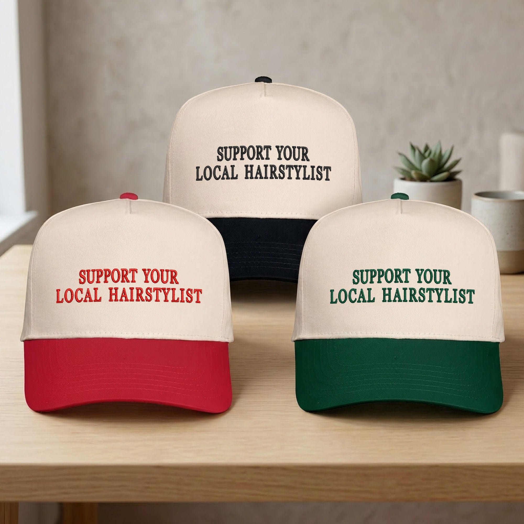 Custom Embroidered Support Your Local Hairstylist Snapback Hat