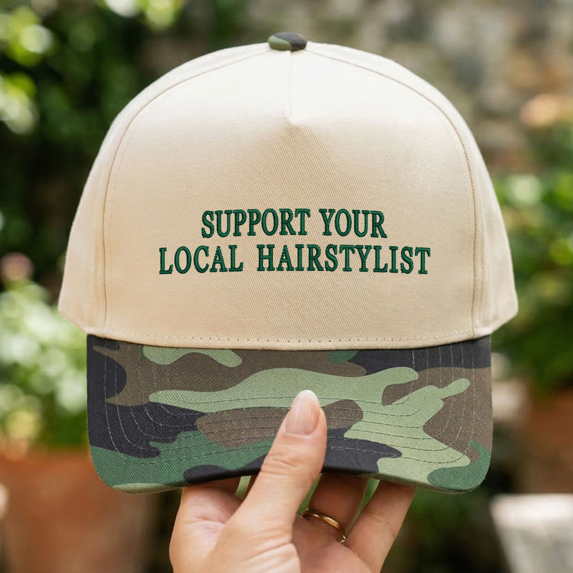 Custom Embroidered Support Your Local Hairstylist Snapback Hat