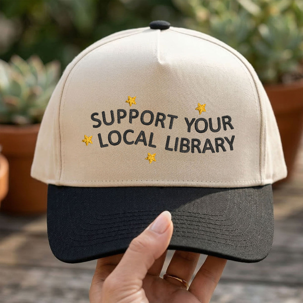 Custom Embroidered Support Your Local Library Snapback Hat