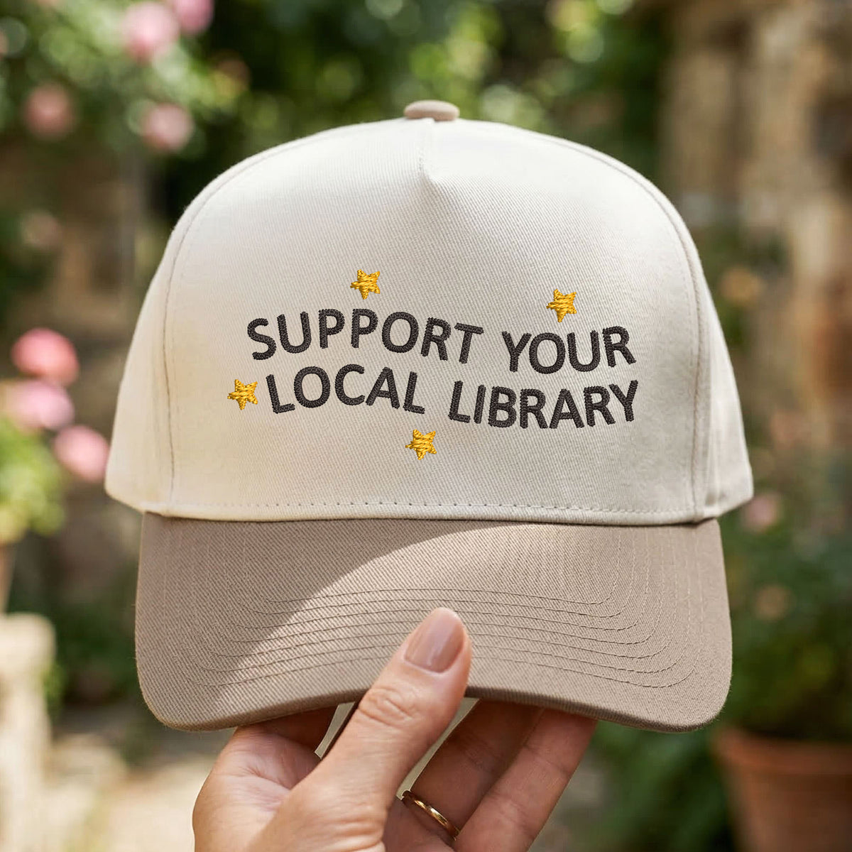 Custom Embroidered Support Your Local Library Snapback Hat