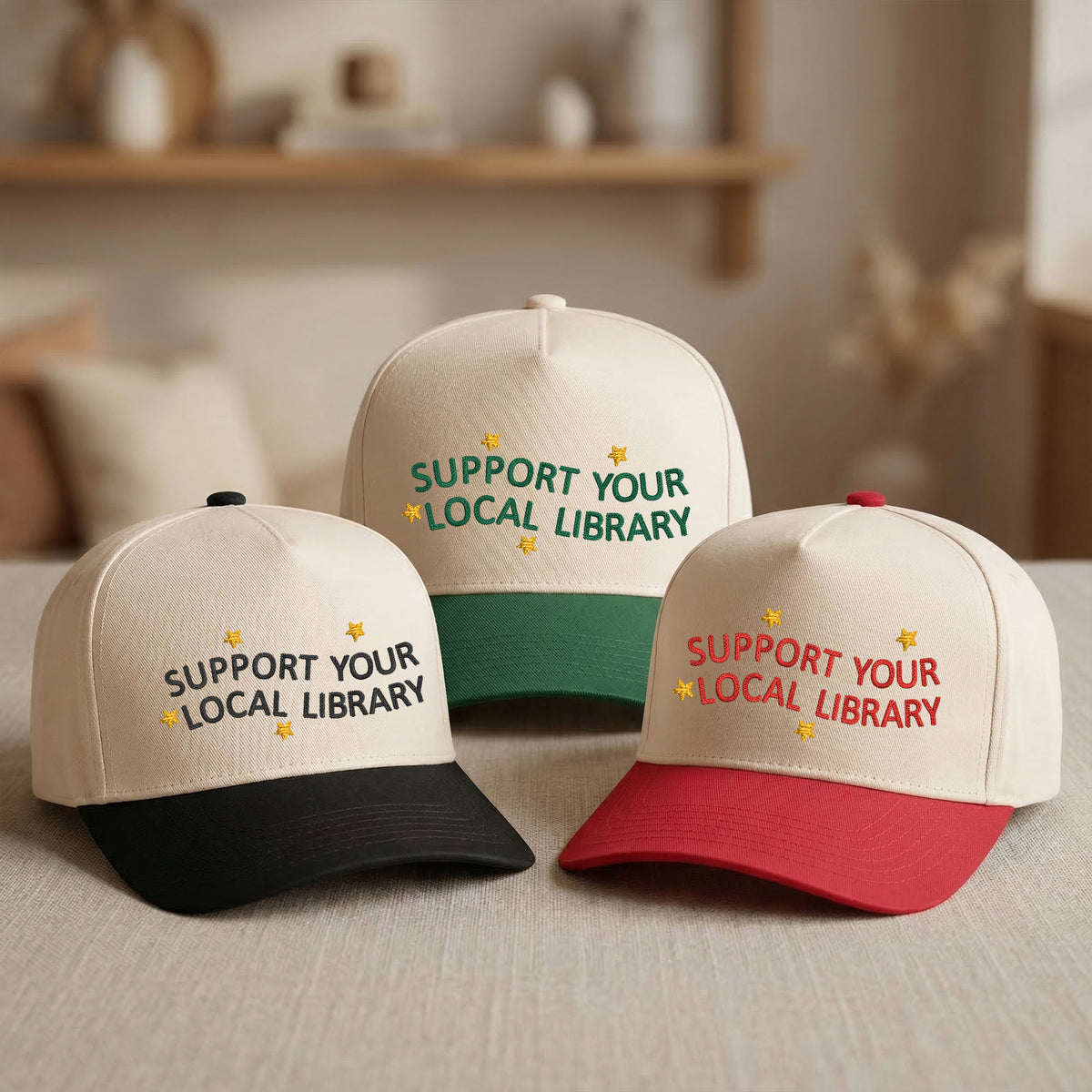 Custom Embroidered Support Your Local Library Snapback Hat