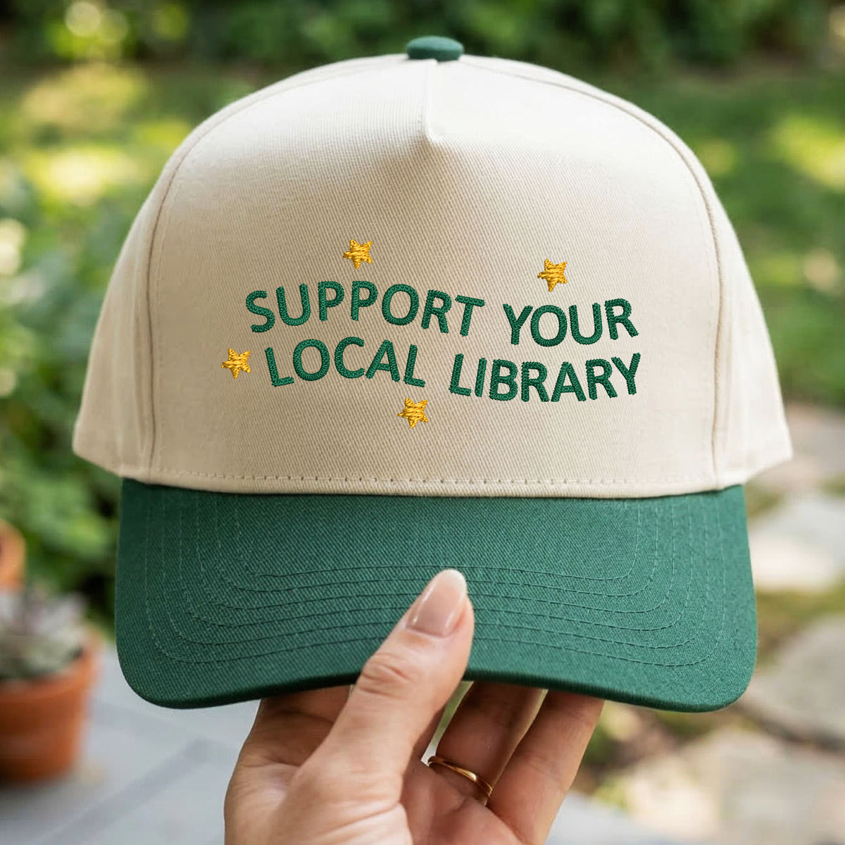 Custom Embroidered Support Your Local Library Snapback Hat