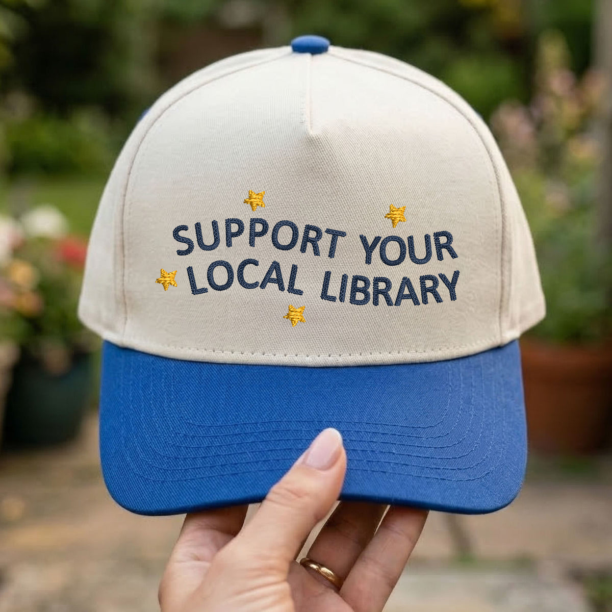 Custom Embroidered Support Your Local Library Snapback Hat