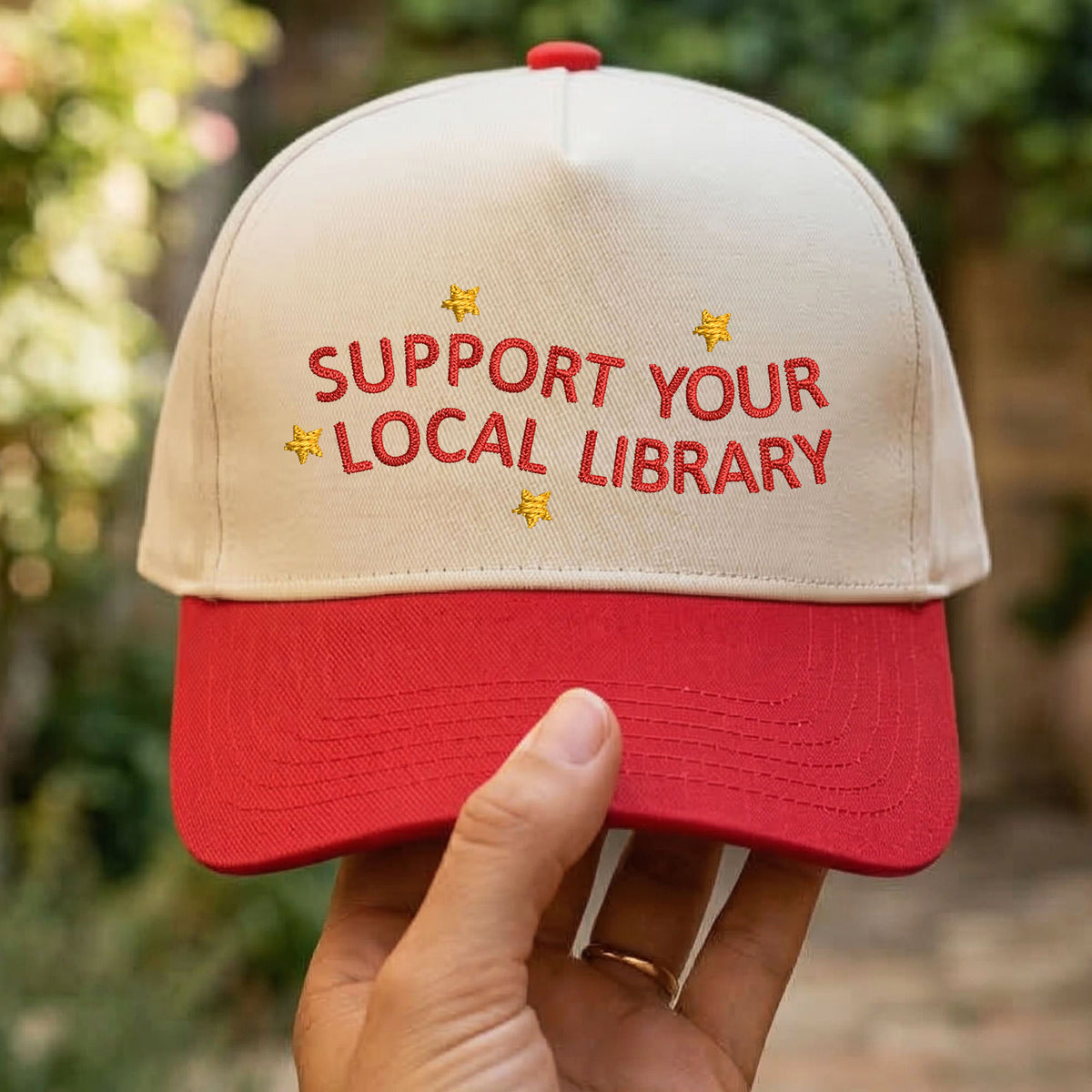 Custom Embroidered Support Your Local Library Snapback Hat