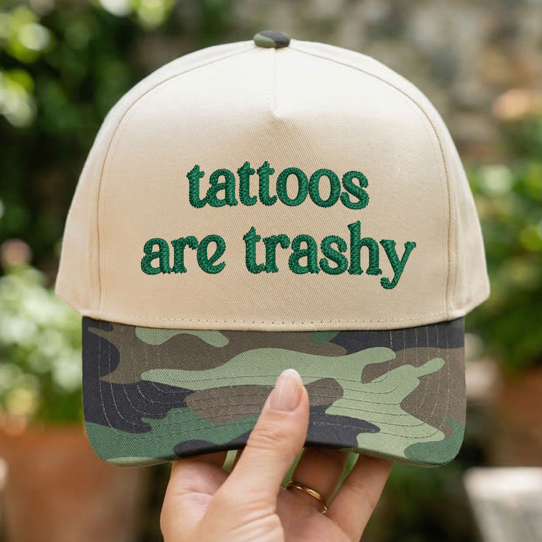Custom Embroidered Tattoos Are Trashy Snapback Hat