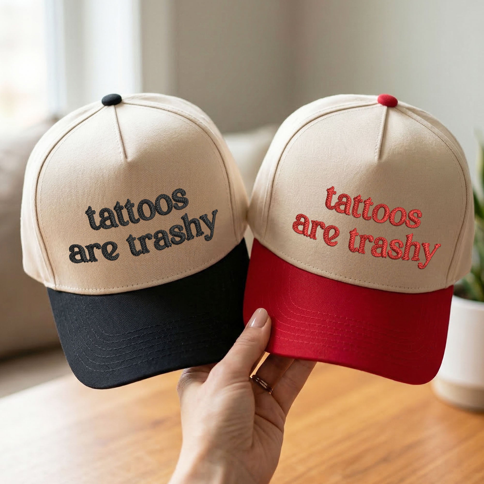 Custom Embroidered Tattoos Are Trashy Snapback Hat
