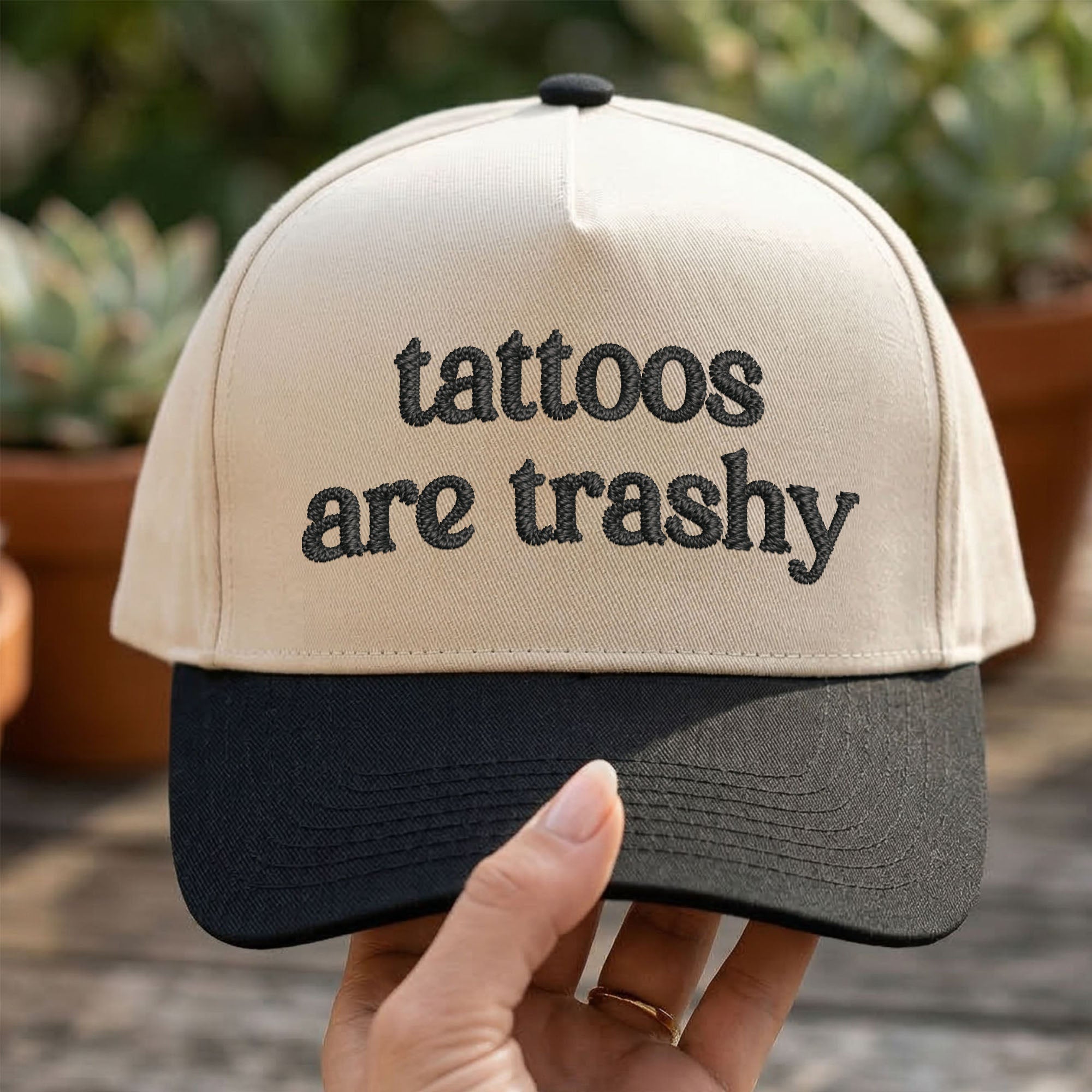 Custom Embroidered Tattoos Are Trashy Snapback Hat