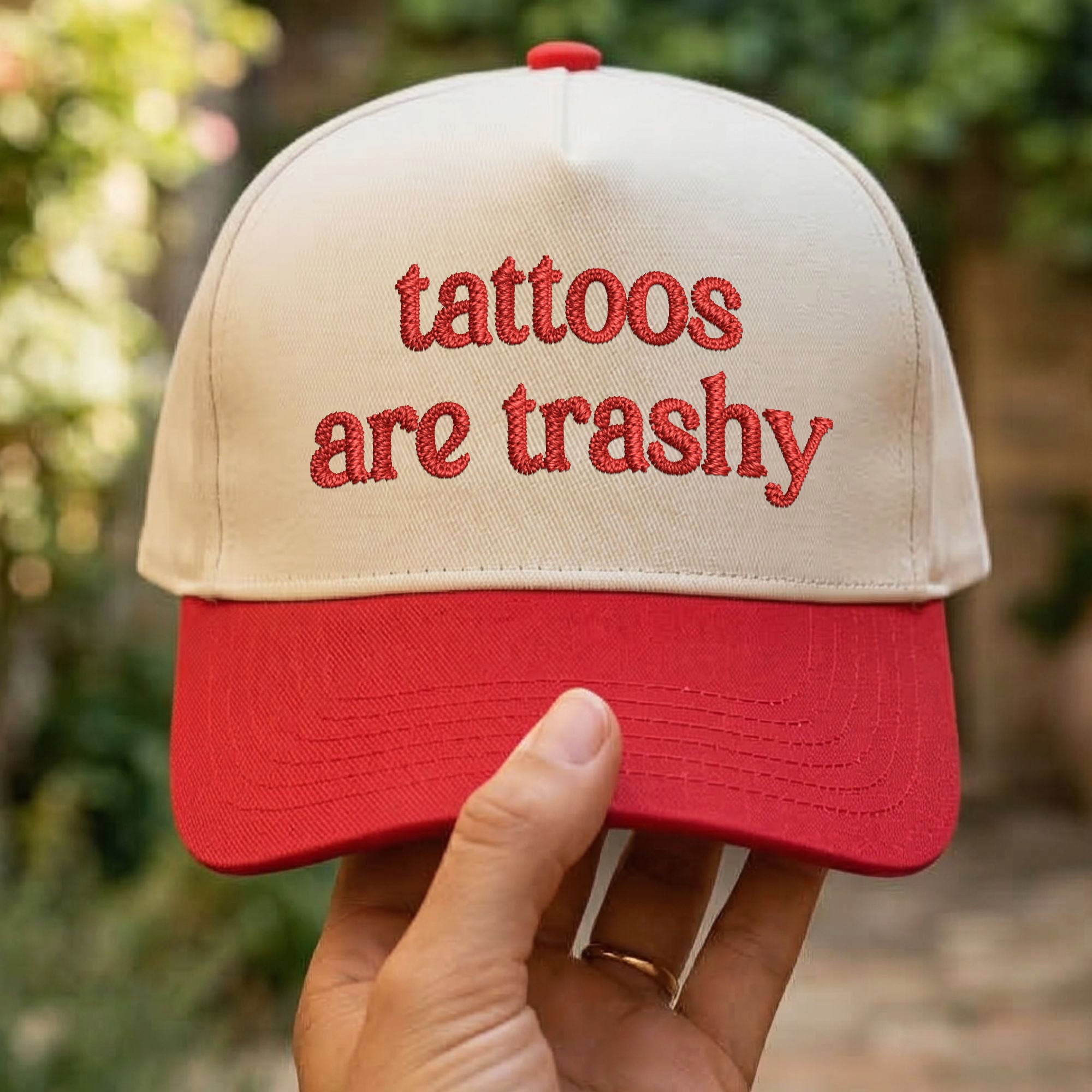 Custom Embroidered Tattoos Are Trashy Snapback Hat