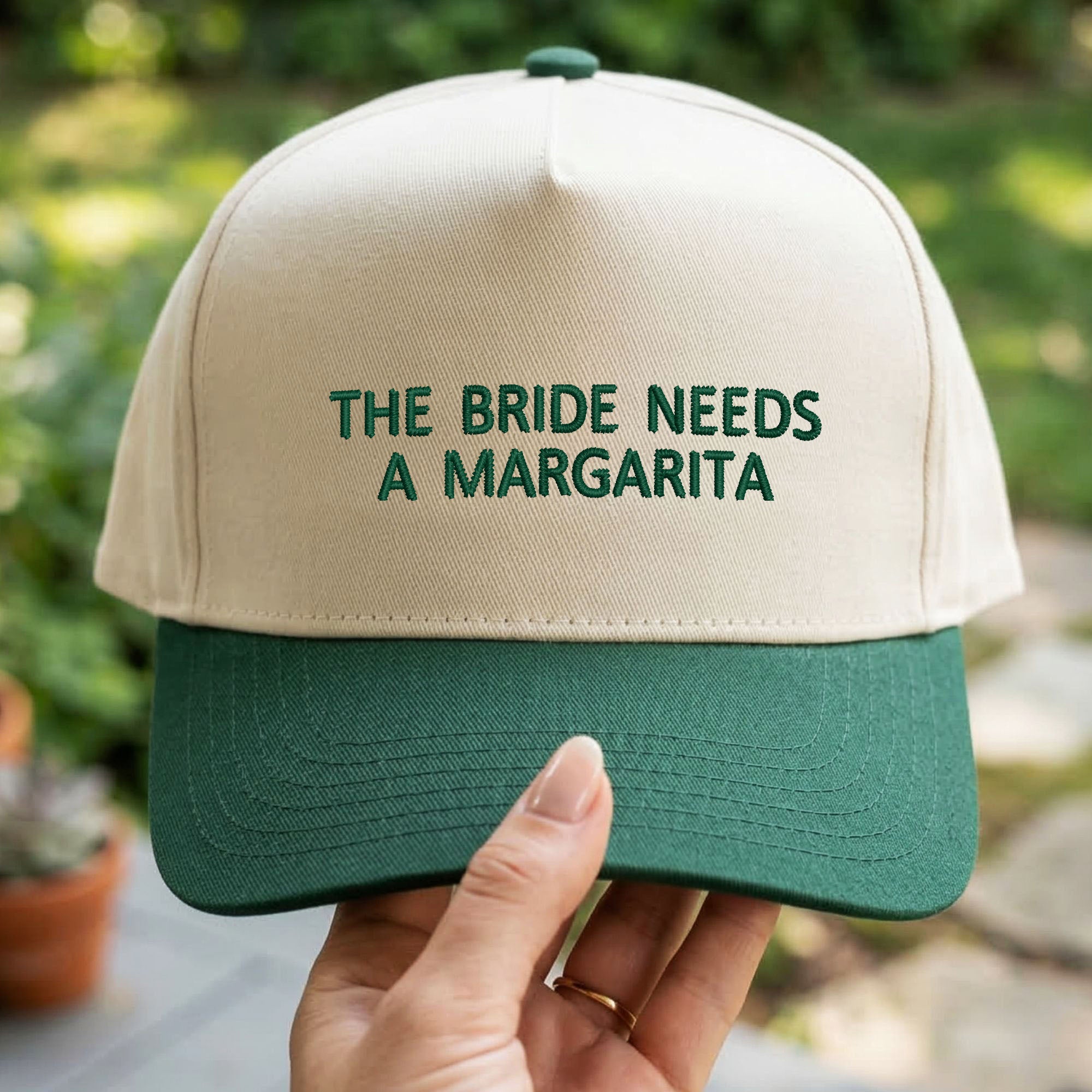 Custom Embroidered The Bride Needs A Margarita Snapback Hat