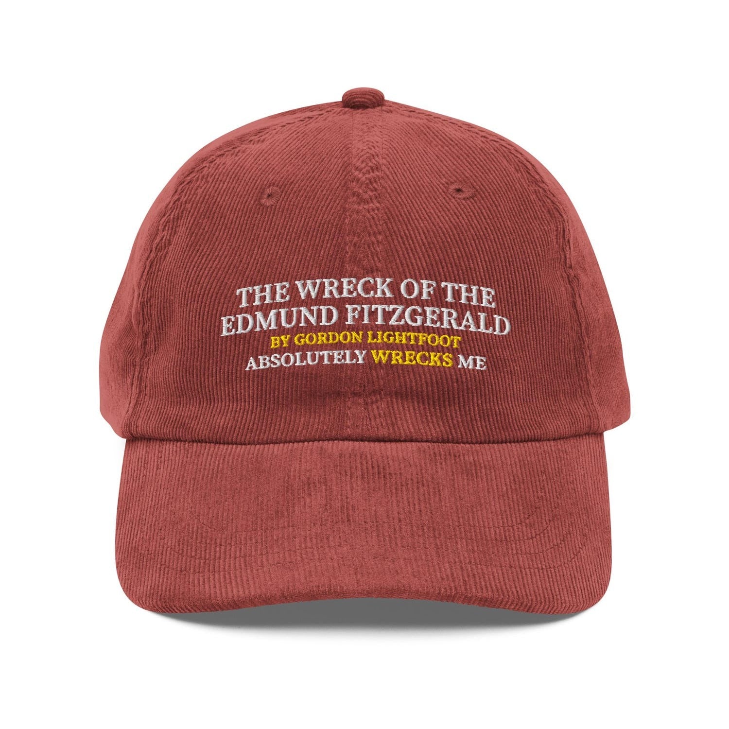 Custom Embroidered The Wreck of the Edmund Fitzgerald by Gordon Lightfoot Absolutely Wrecks Me Hat