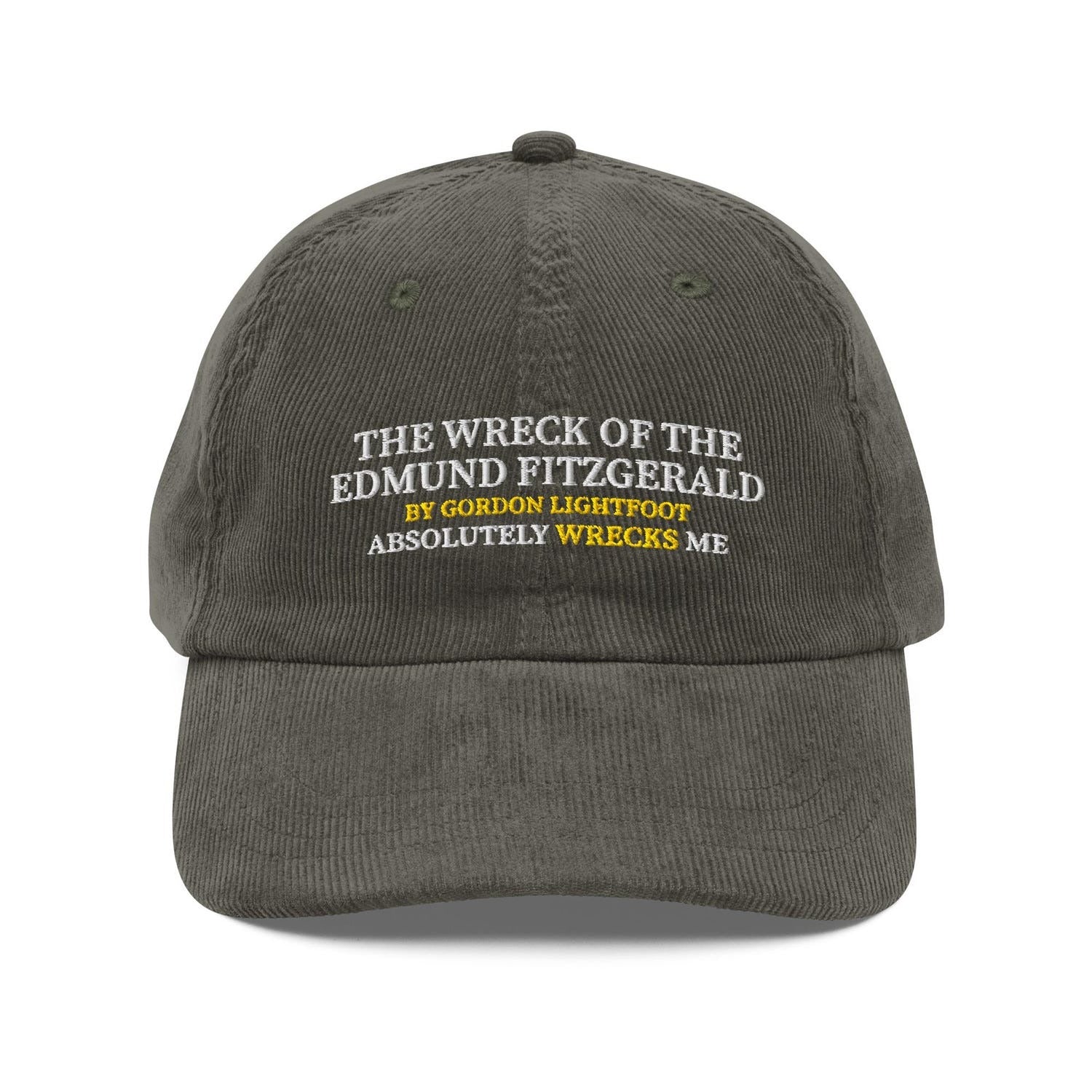 Custom Embroidered The Wreck of the Edmund Fitzgerald by Gordon Lightfoot Absolutely Wrecks Me Hat