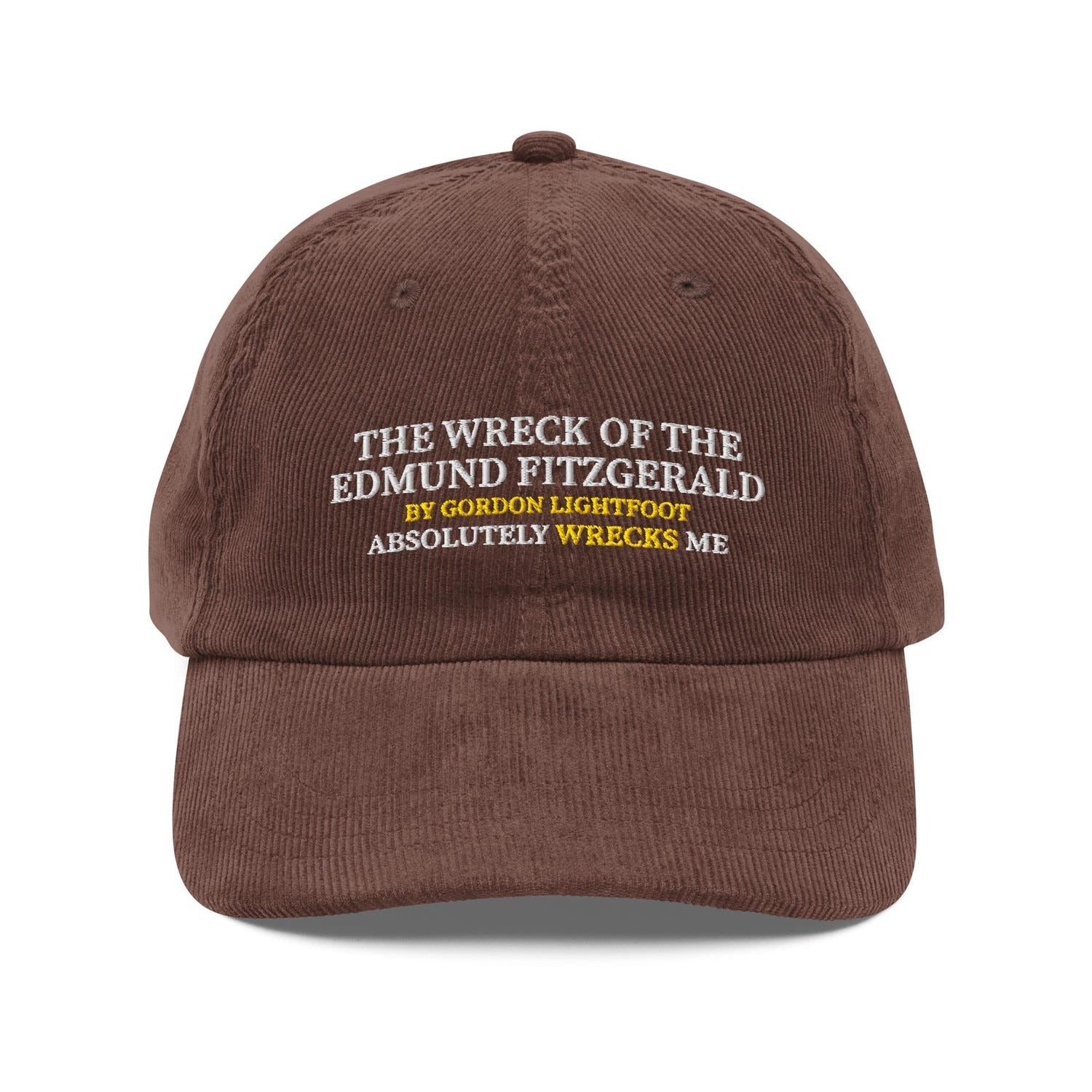 Custom Embroidered The Wreck of the Edmund Fitzgerald by Gordon Lightfoot Absolutely Wrecks Me Hat